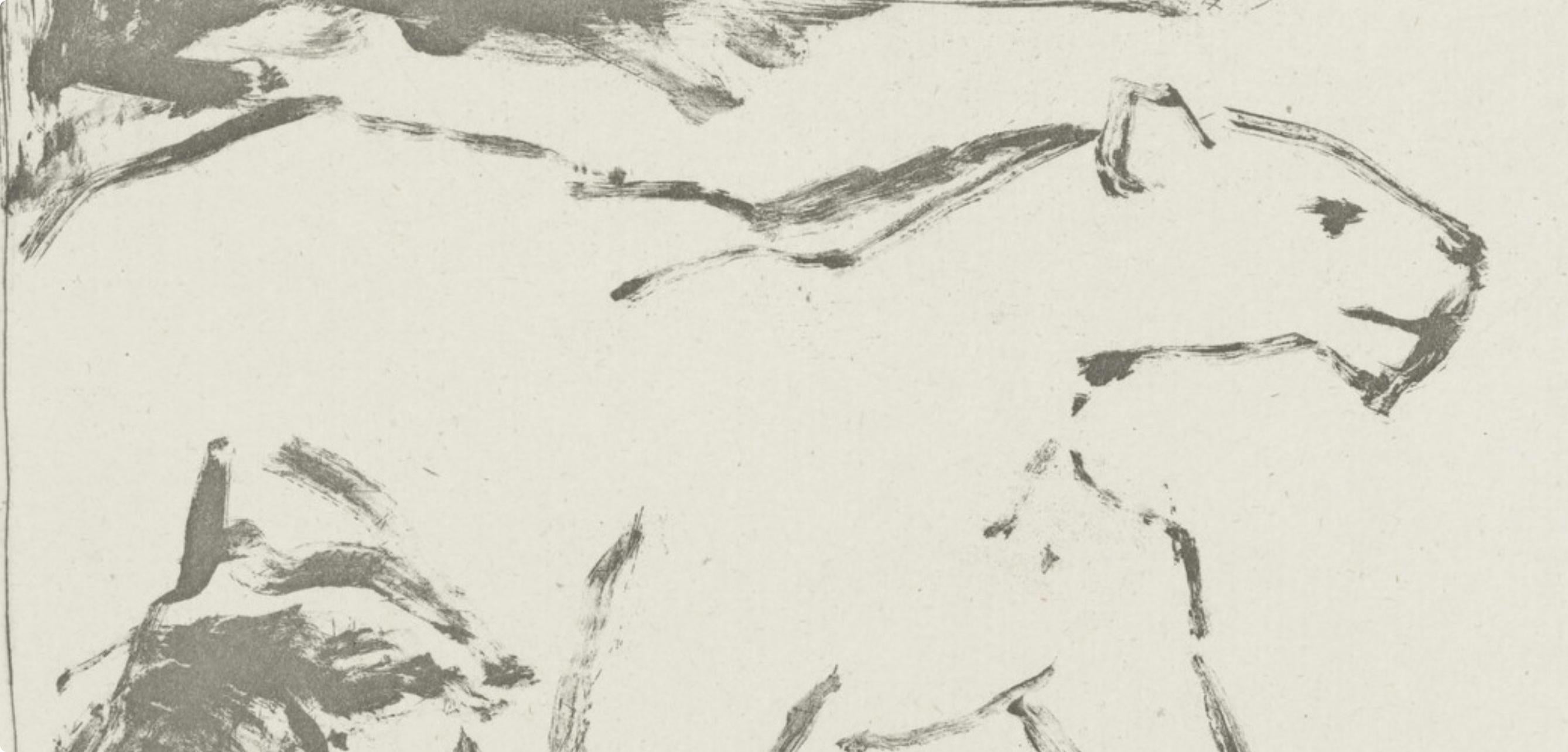 Picasso, La Lionne, Histoire naturelle (después de) - Animal Print Beige de Pablo Picasso