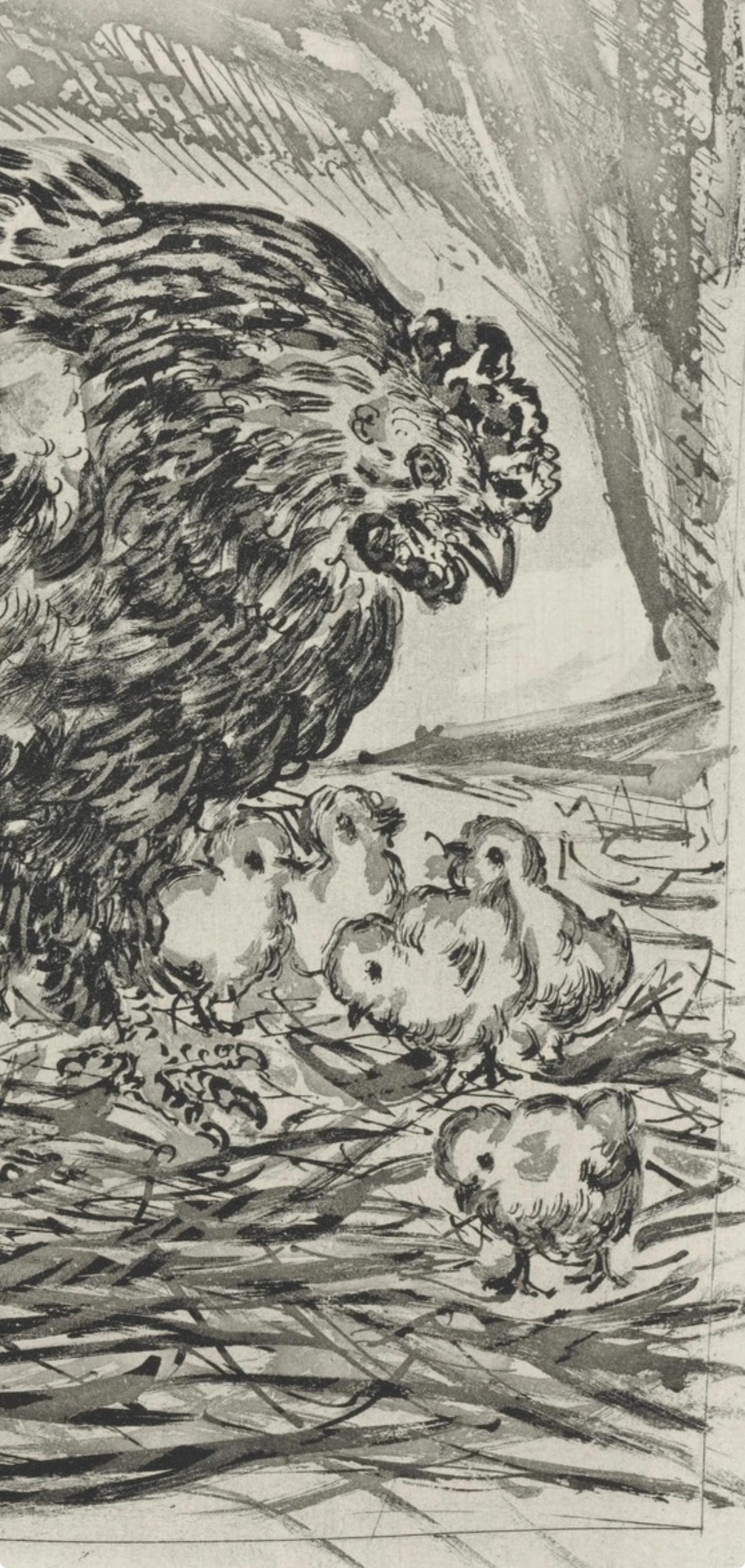 Picasso, La Mère poule, Histoire naturelle (d'après) - Gris Animal Print par Pablo Picasso