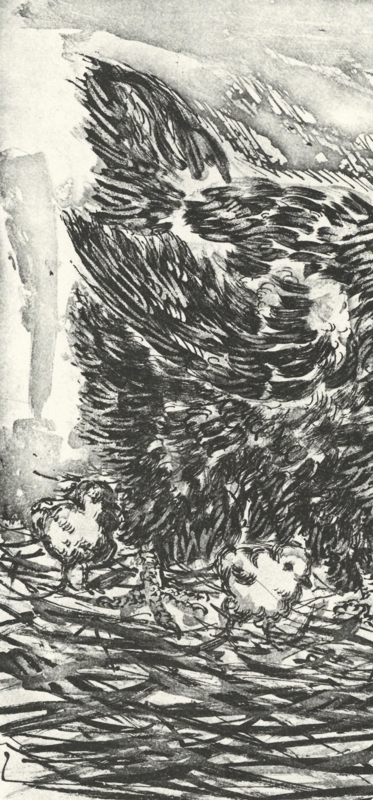 Picasso, La Mère poule, Histoire naturelle (d'après) - Gris Landscape Print par Pablo Picasso