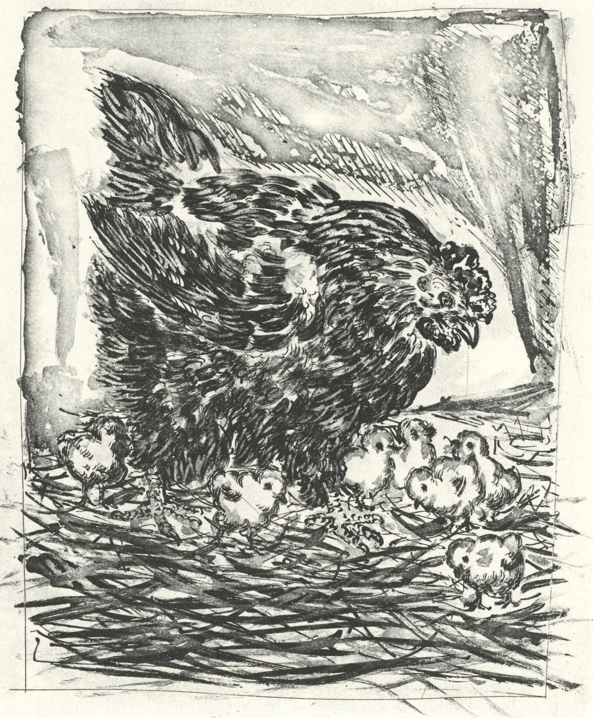 Landscape Print Pablo Picasso - Picasso, La Mère poule, Histoire naturelle (d'après)