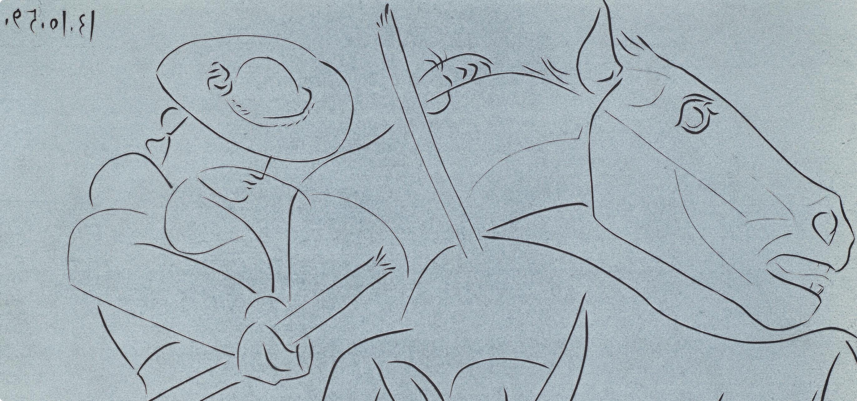 Picasso, La Pique cassée (Orozco 214), Grabados al linóleo (dopo) - Print di Pablo Picasso