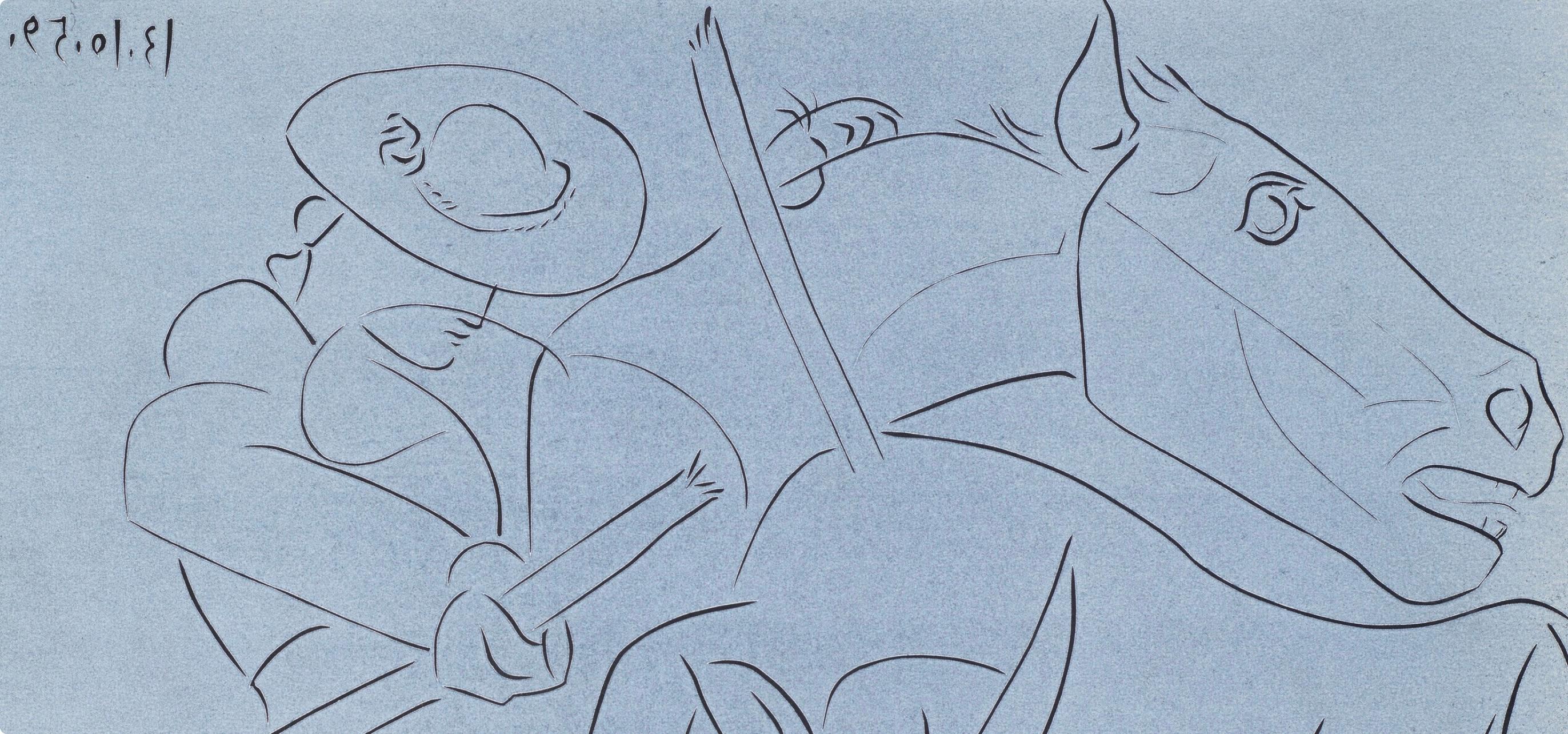 Picasso, La Pique cassée (Orozco 214), Grabados al linóleo (nach) – Print von Pablo Picasso