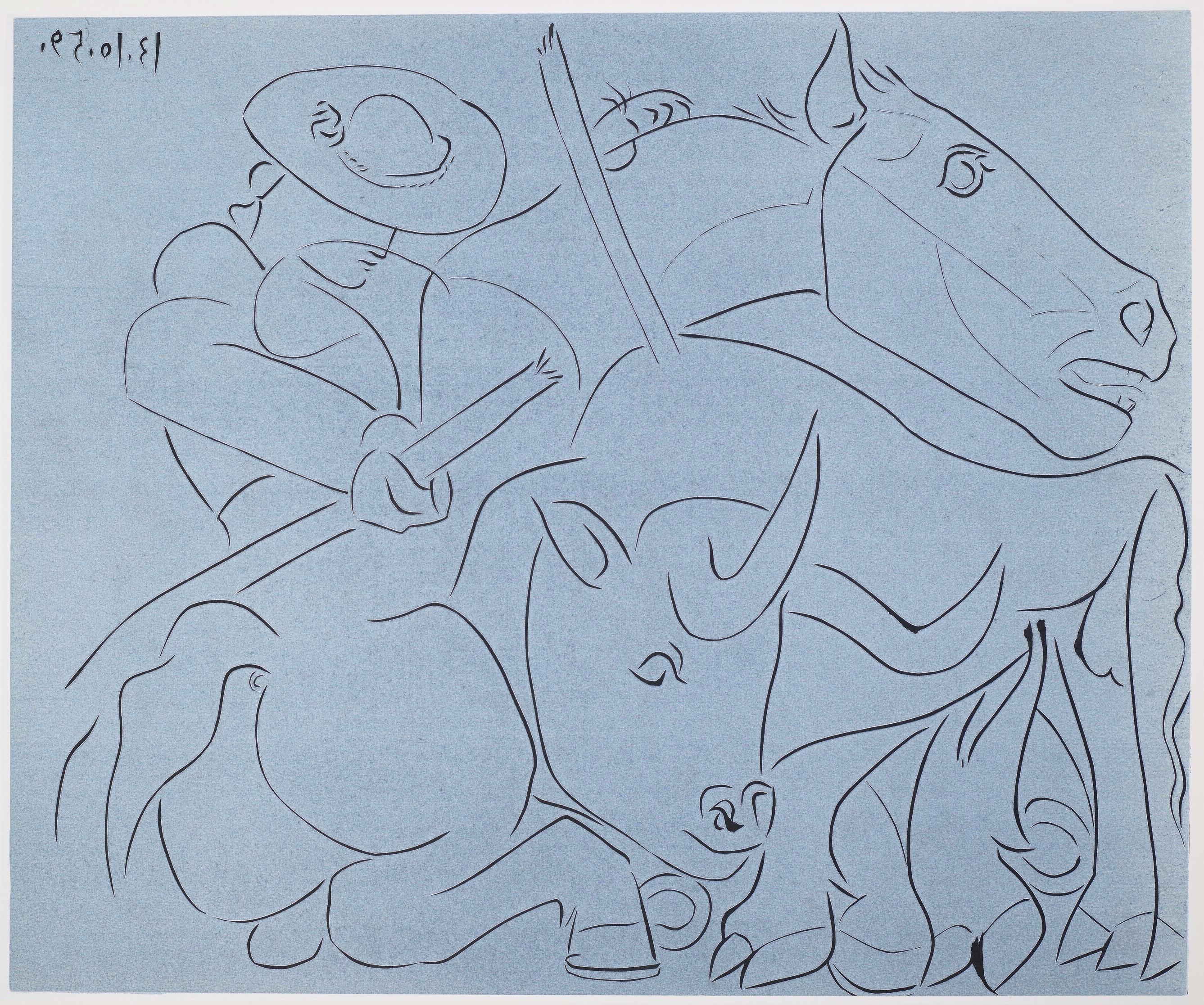 Picasso, La Pique cassée (Orozco 214), Grabados al linóleo (nach)