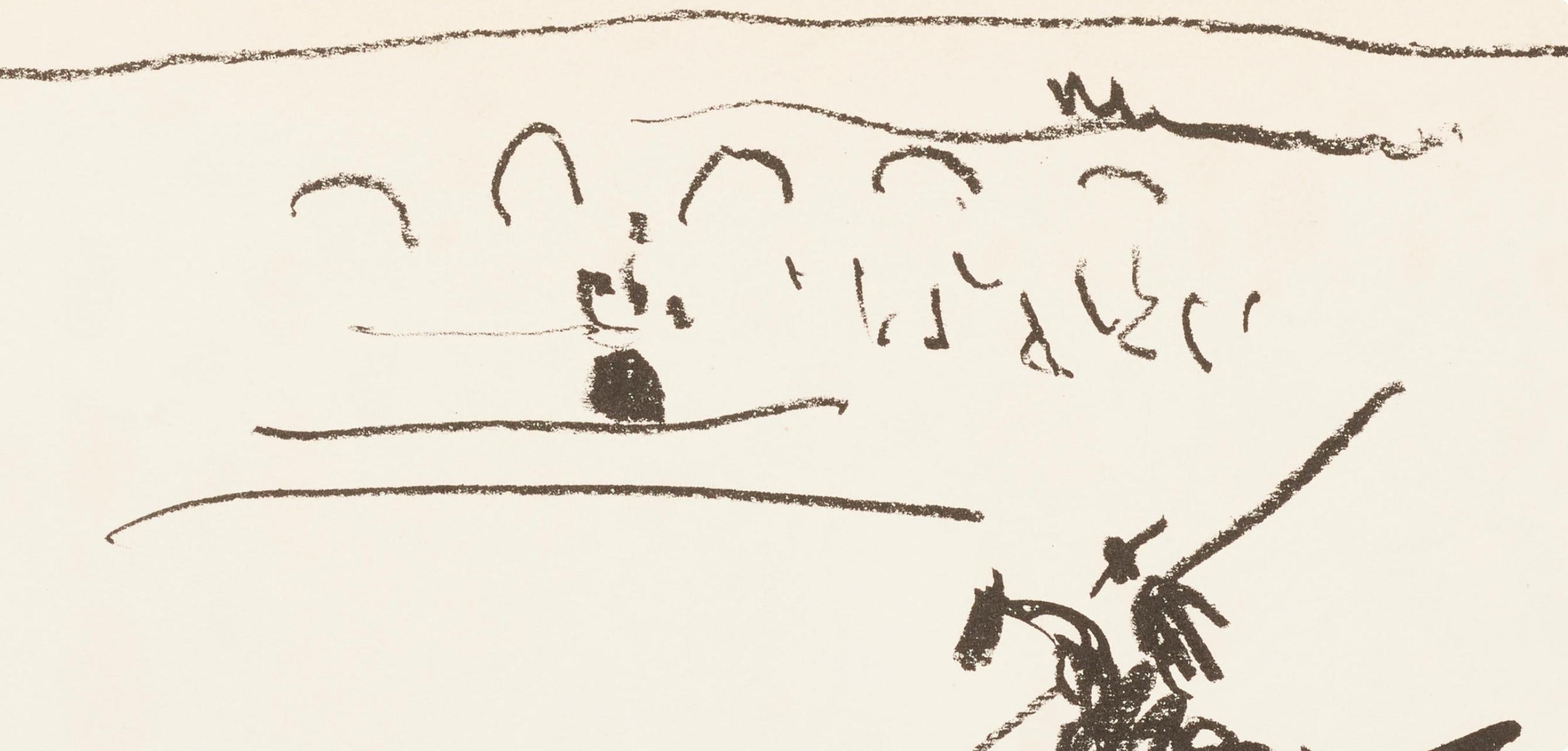 Picasso, La Pique I (Bloch 1014-47 ; C. 113), A Los Toros avec Picasso (après) - Blanc Landscape Print par Pablo Picasso