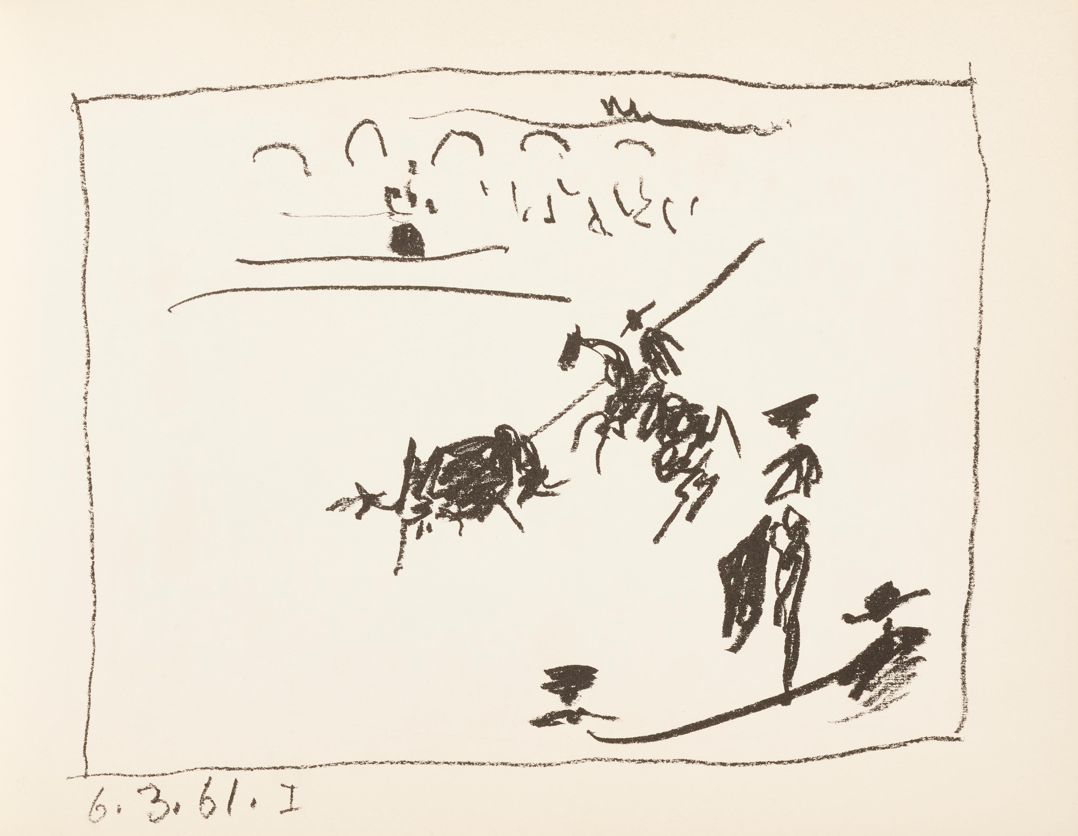 Landscape Print Pablo Picasso - Picasso, La Pique I (Bloch 1014-47 ; C. 113), A Los Toros avec Picasso (après)