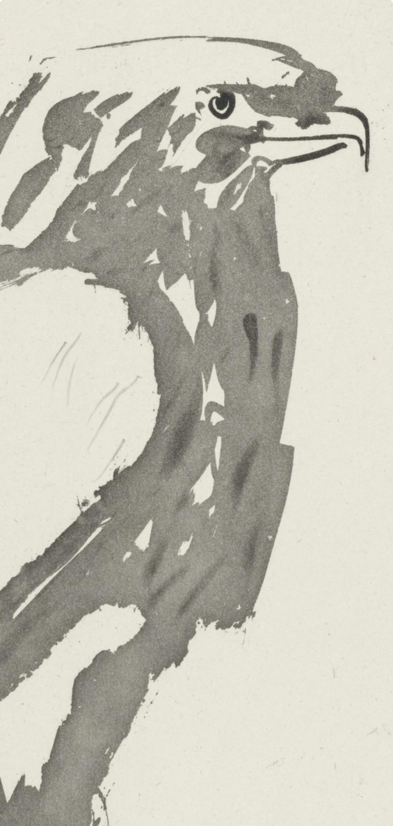 Picasso, L'Aigle, Histoire naturelle (d'après) - Beige Animal Print par Pablo Picasso