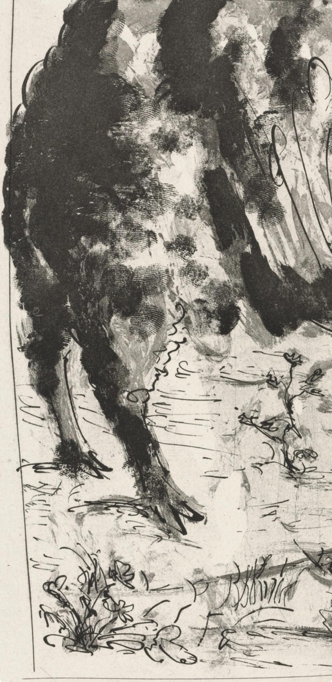 Lithographie sur papier bouffant des Papeteries de Casteljoux. Non signé et non numéroté, tel que publié. Bon état. Notes : D'après l'in-folio, Eaux-fortes originales pour des textes de Buffon (Histoire naturelle), 1970. Publié par Martin Fabiani,