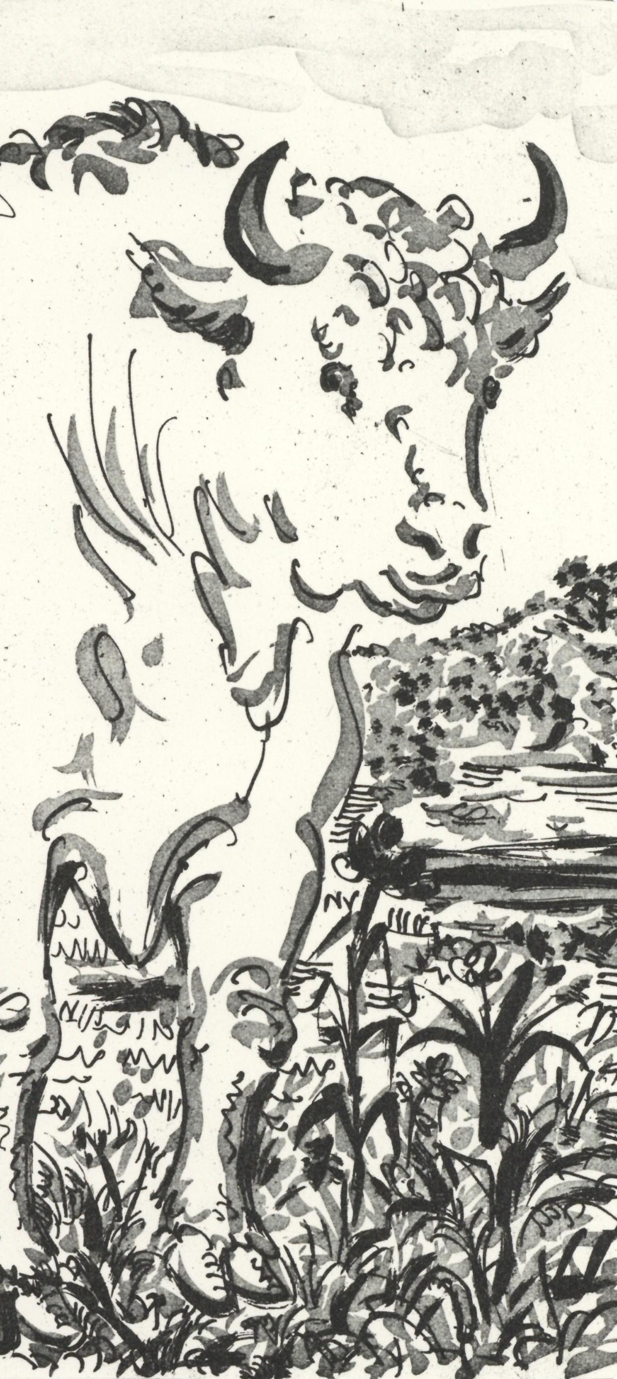Picasso, Le Bœuf, Histoire naturelle (d'après) - Print de Pablo Picasso