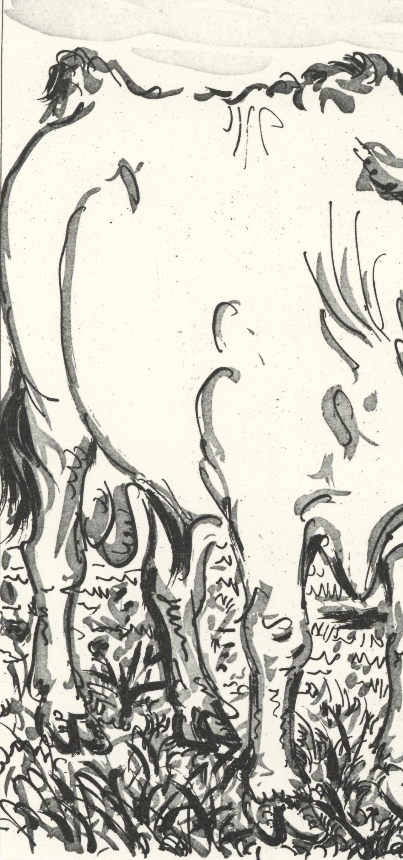 Picasso, Le Bœuf, Histoire naturelle (d'après) - Beige Landscape Print par Pablo Picasso
