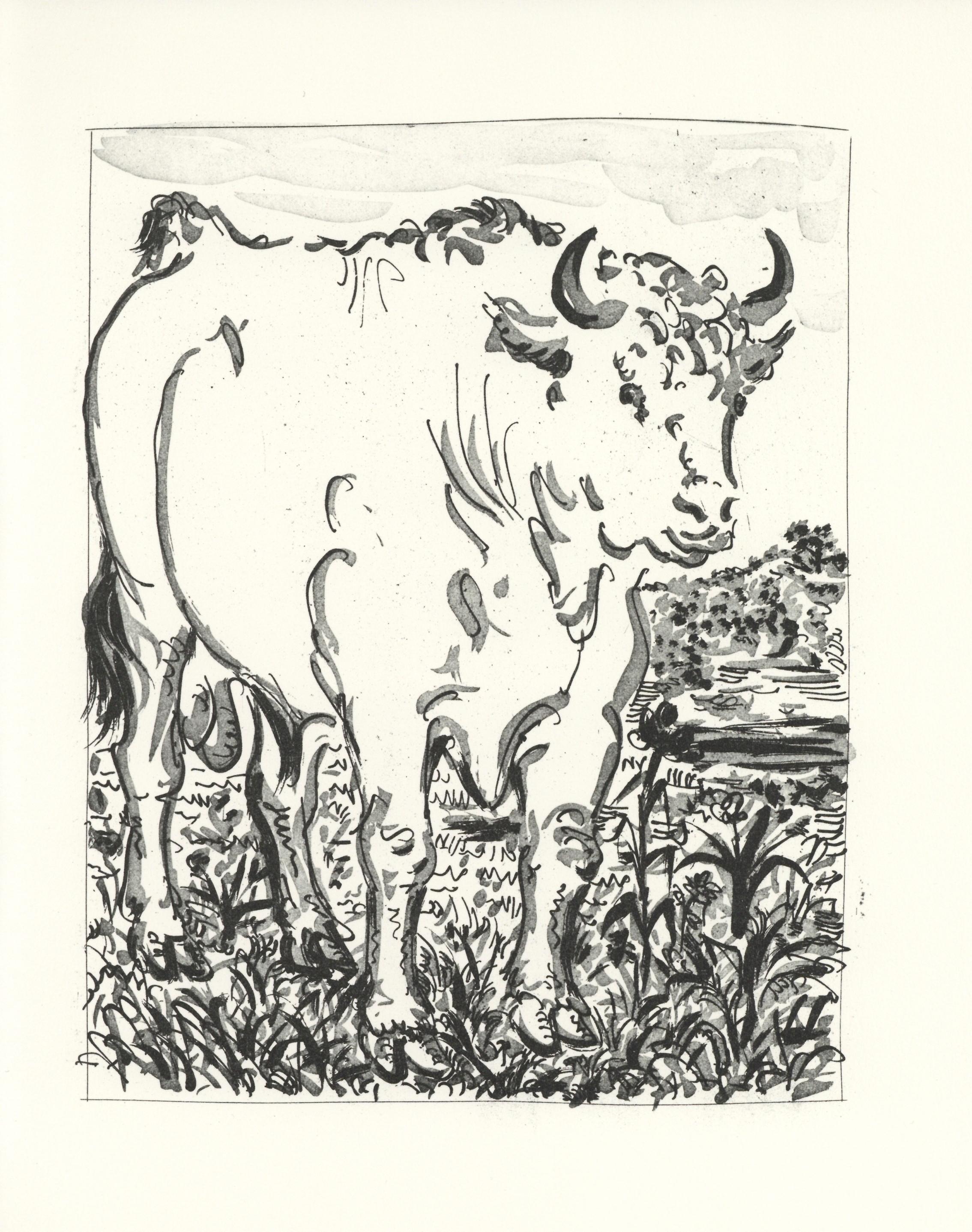 Lithographie sur papier bouffant des Papeteries de Casteljoux. Non signé et non numéroté, tel que publié. Bon état. Notes : D'après l'in-folio, Eaux-fortes originales pour des textes de Buffon (Histoire naturelle), 1970. Publié par Martin Fabiani,