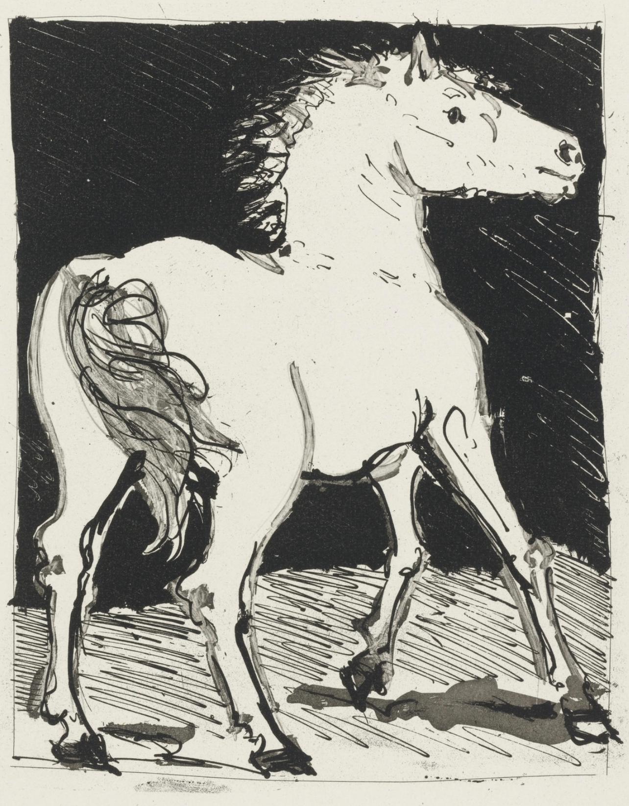 Landscape Print Pablo Picasso - Picasso, Le Cheval, Histoire naturelle (d'après)