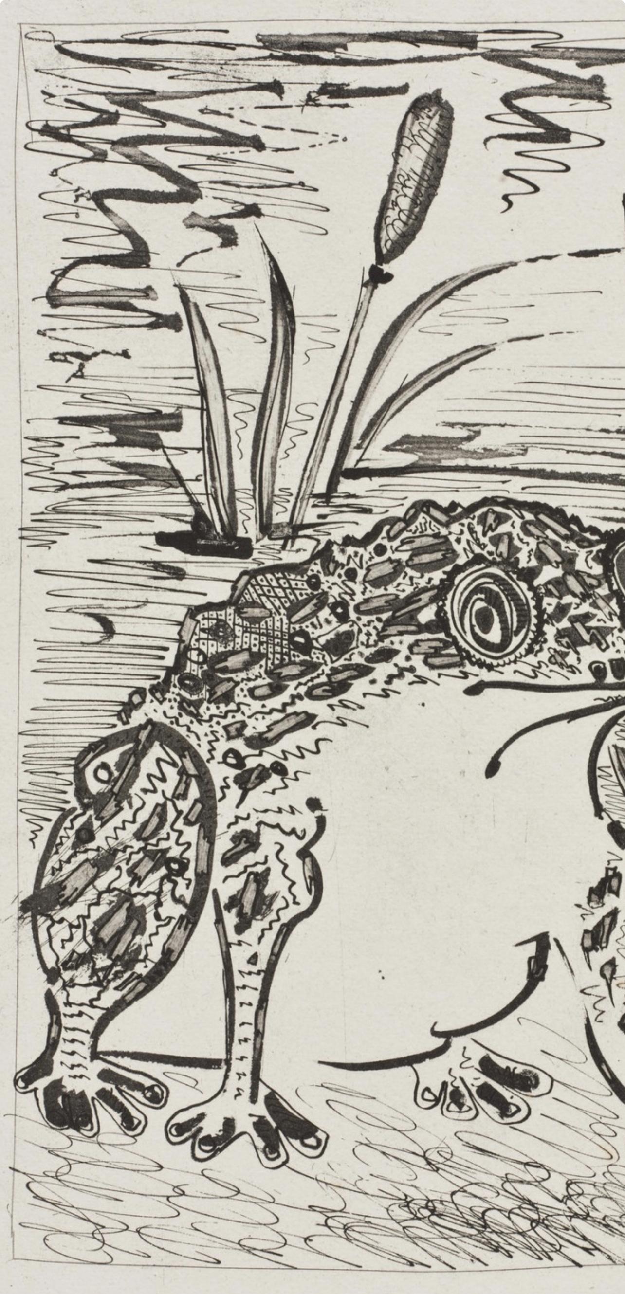 Picasso, Le Crapaud, Histoire naturelle (after) - Beige Animal Print by Pablo Picasso