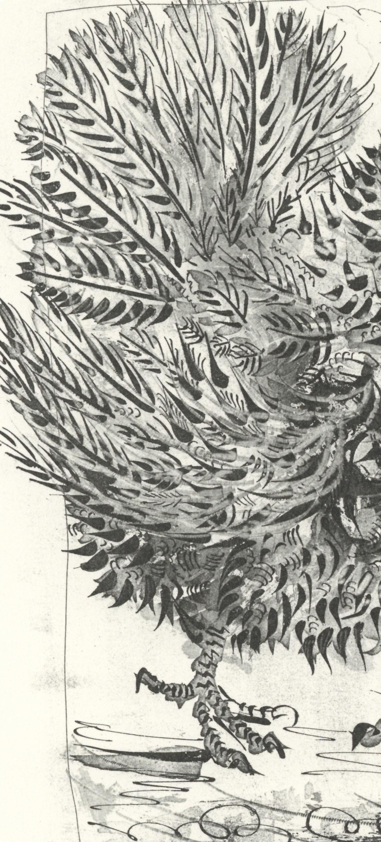Picasso, Le Dindon, Histoire naturelle (d'après) - Gris Landscape Print par Pablo Picasso