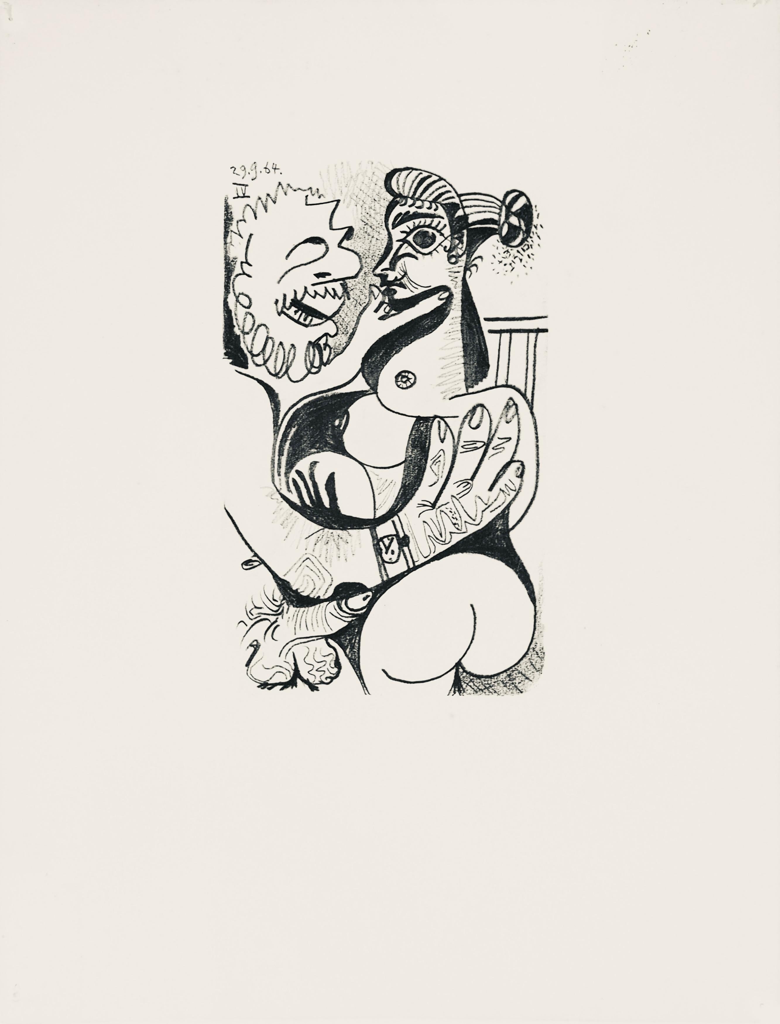 Lithograph and Silkscreen with grease crayon, lithographic tusche, lead pencil, and charcoal on vélin d'Arches paper. Inscription: Unsigned and unnumbered, as issued. Good condition; unframed. Notes: From the folio, Le Goût du Bonheur, 1970.