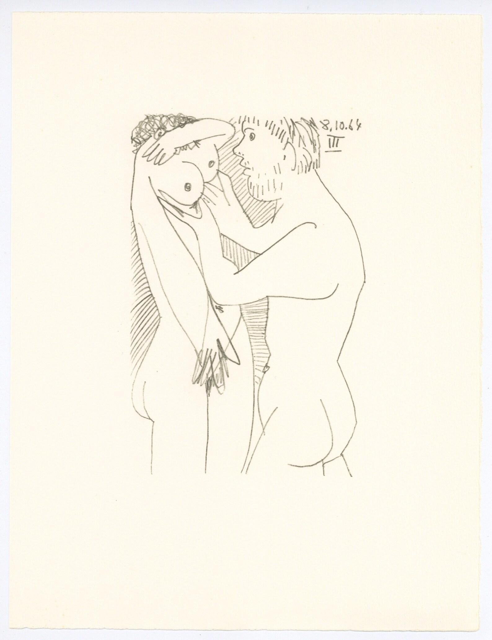 Lithograph and Silkscreen with grease crayon, lithographic tusche, lead pencil, and charcoal on vélin d'Arches paper. Inscription: Unsigned and unnumbered, as issued. Good condition; unframed. Notes: From the folio, Le Goût du Bonheur, 1970.