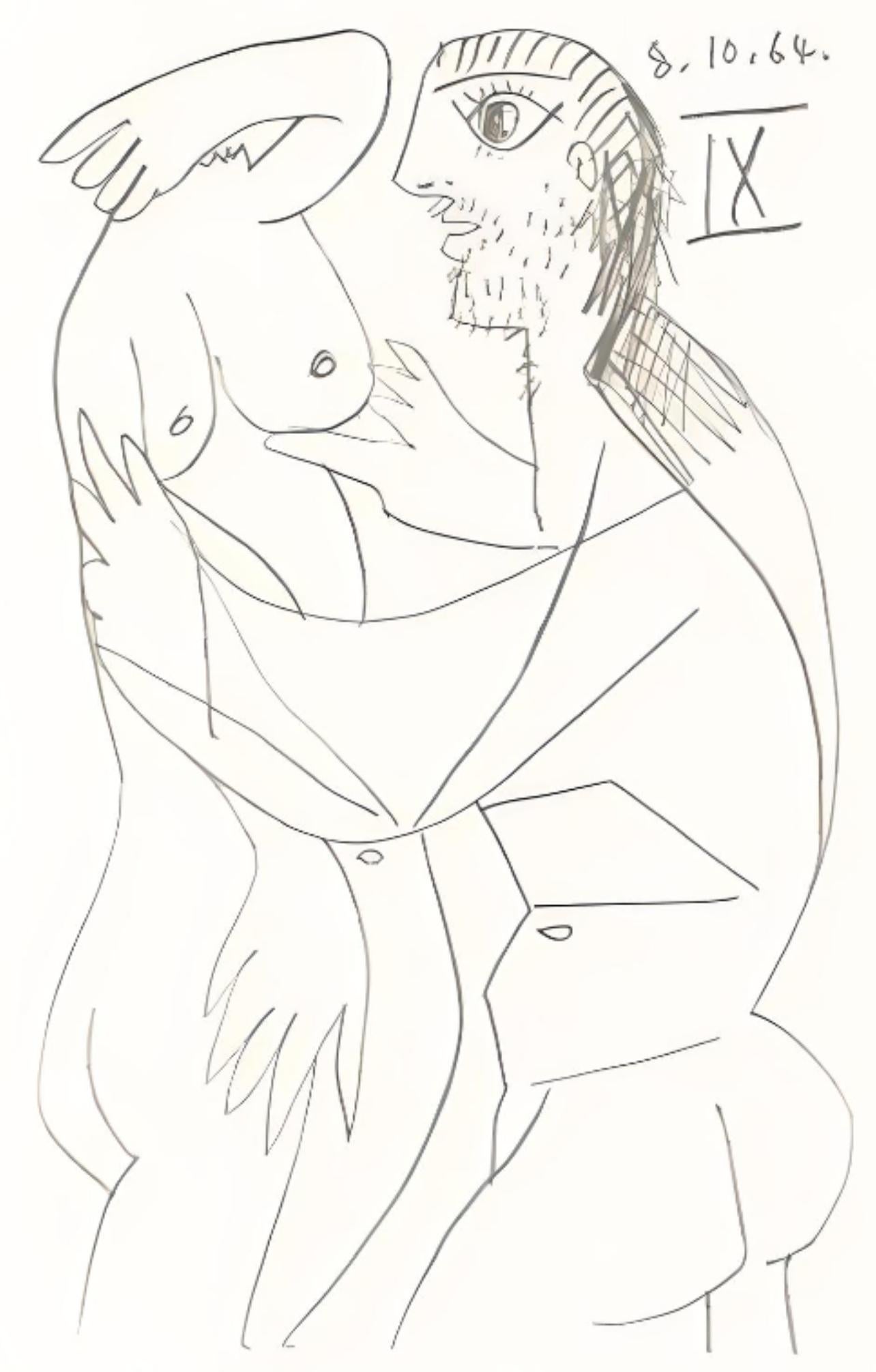 Pablo Picasso Landscape Print - Picasso, Le Goût du Bonheur 58 (Cramer 148; Bloch 2013) (after)