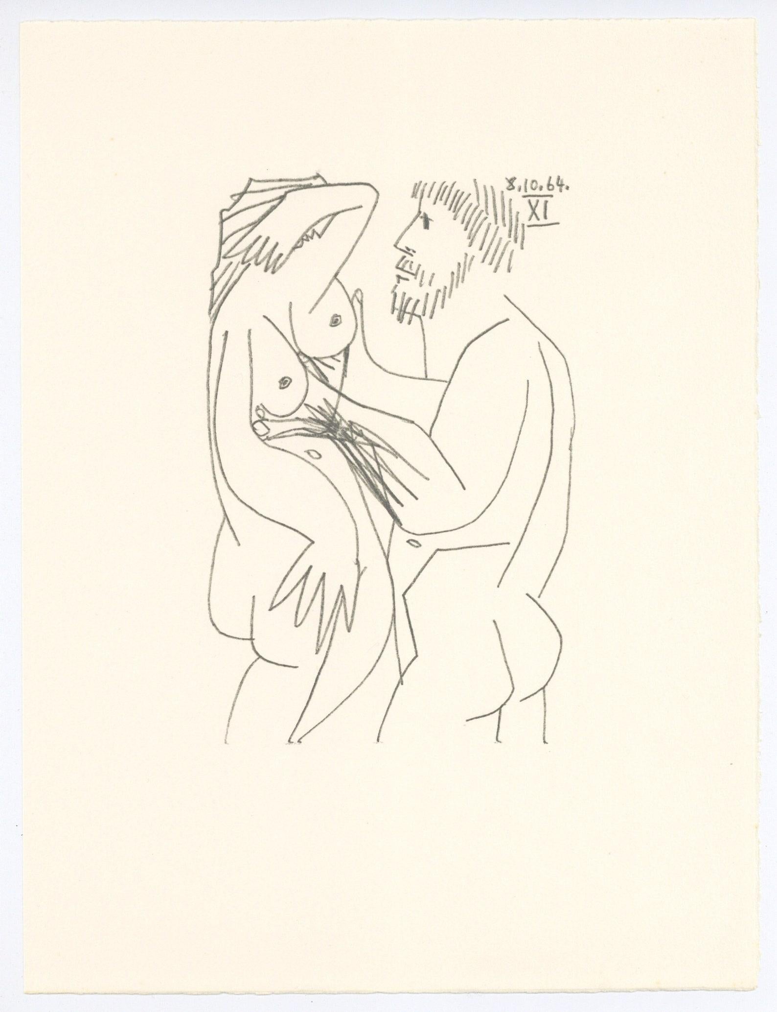 Lithograph and Silkscreen with grease crayon, lithographic tusche, lead pencil, and charcoal on vélin d'Arches paper. Inscription: Unsigned and unnumbered, as issued. Good condition; unframed. Notes: From the folio, Le Goût du Bonheur, 1970.