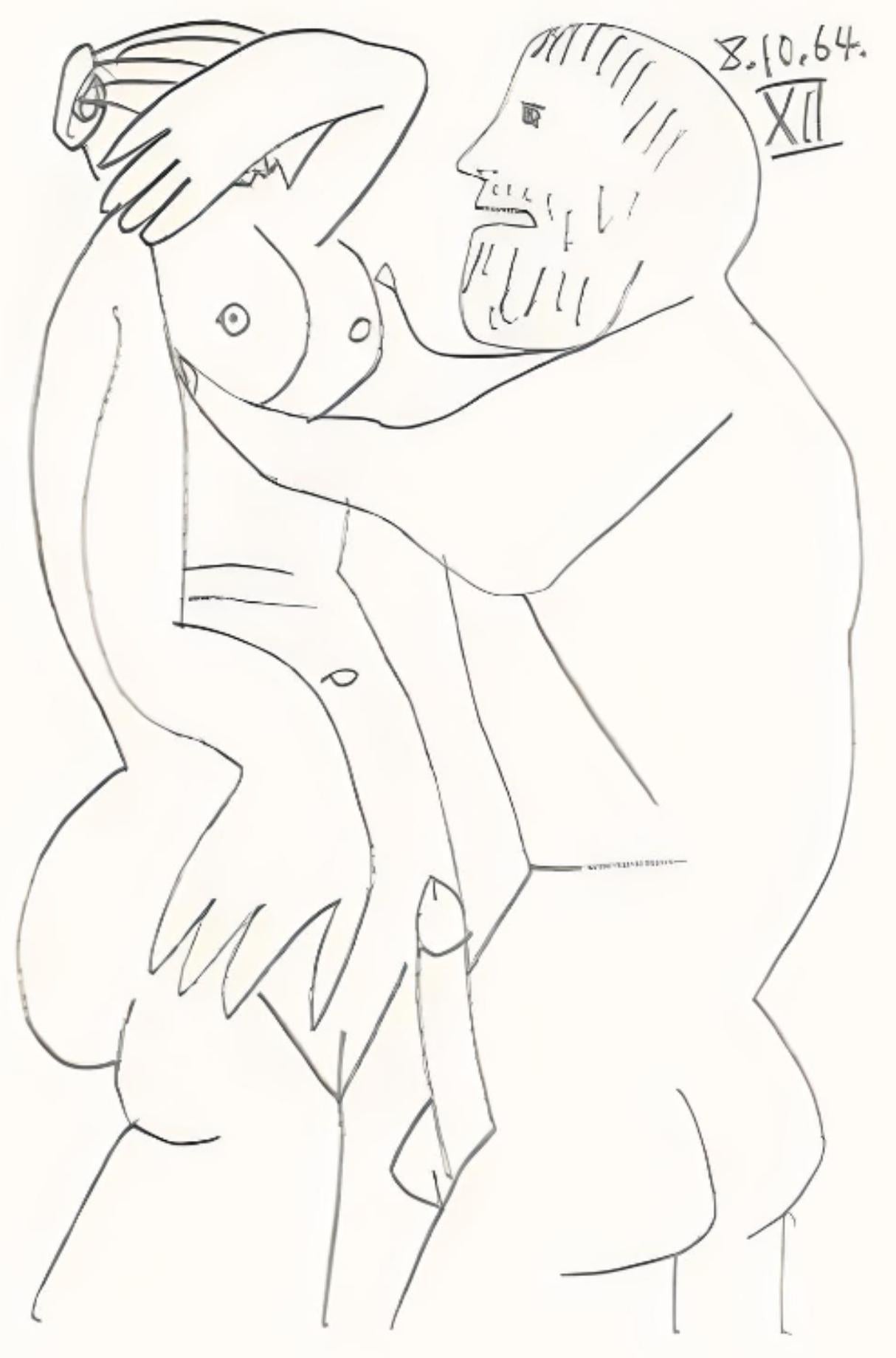 Pablo Picasso Figurative Print - Picasso, Le Goût du Bonheur 61 (Cramer 148; Bloch 2013) (after)