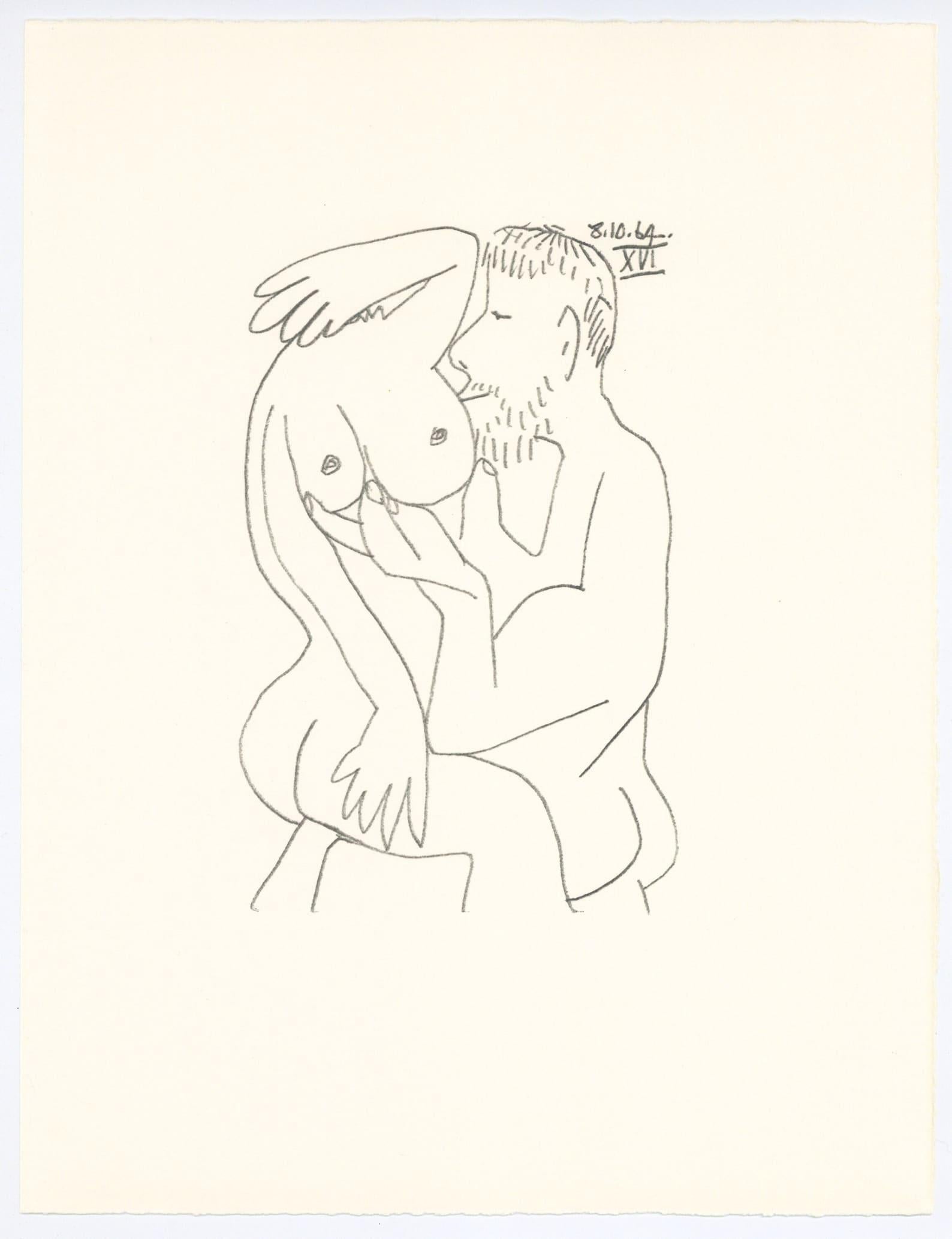 Lithograph and Silkscreen with grease crayon, lithographic tusche, lead pencil, and charcoal on vélin d'Arches paper. Inscription: Unsigned and unnumbered, as issued. Good condition; unframed. Notes: From the folio, Le Goût du Bonheur, 1970.
