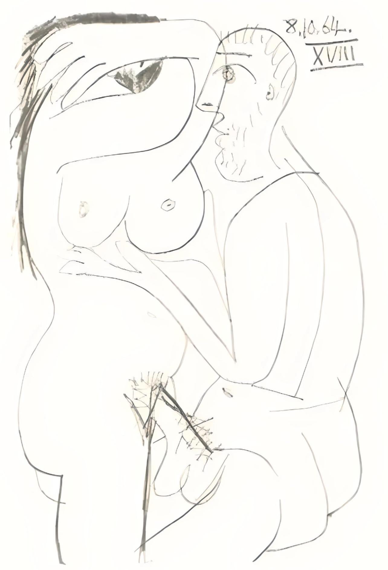 Pablo Picasso Landscape Print - Picasso, Le Goût du Bonheur 67 (Cramer 148; Bloch 2013) (after)