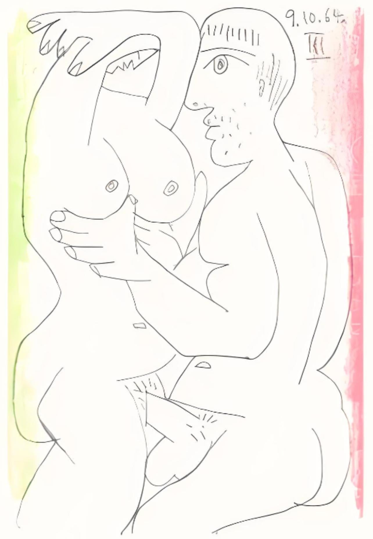 Pablo Picasso Landscape Print - Picasso, Le Goût du Bonheur 70 (Cramer 148; Bloch 2013) (after)