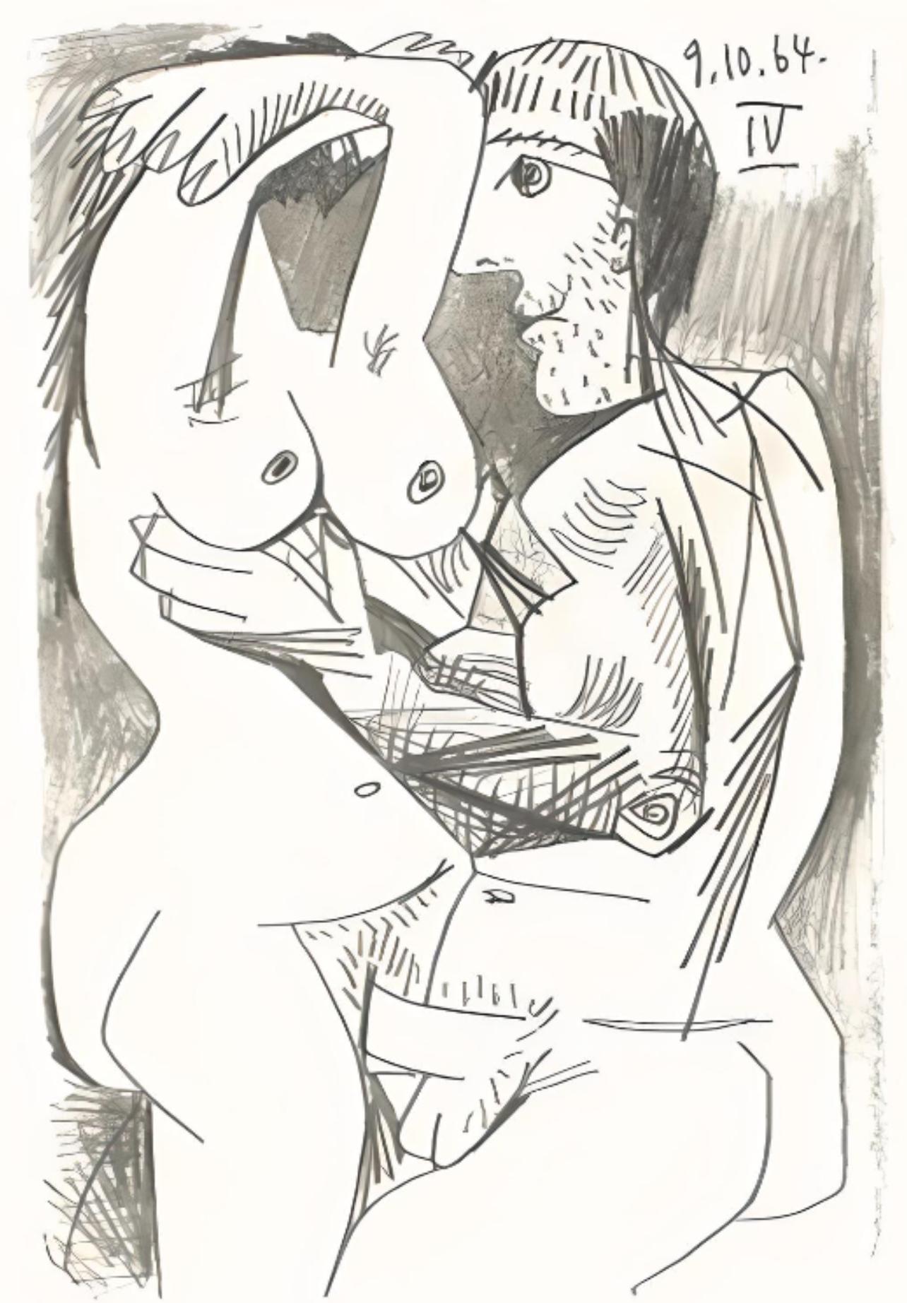 Landscape Print Pablo Picasso - Picasso, Le Goût du Bonheur 71 (Cramer 148 ; Bloch 2013) (d'après)