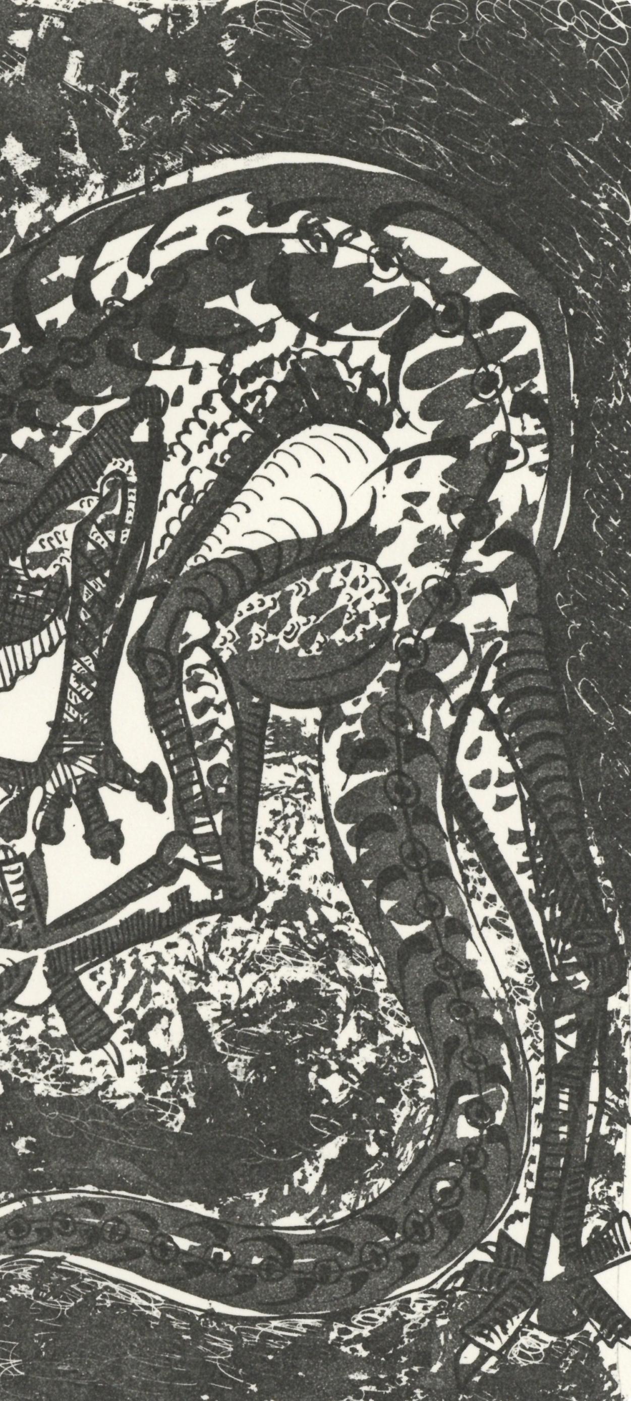 Picasso, Le Lézard, Histoire naturelle (nach) (Grau), Animal Print, von Pablo Picasso