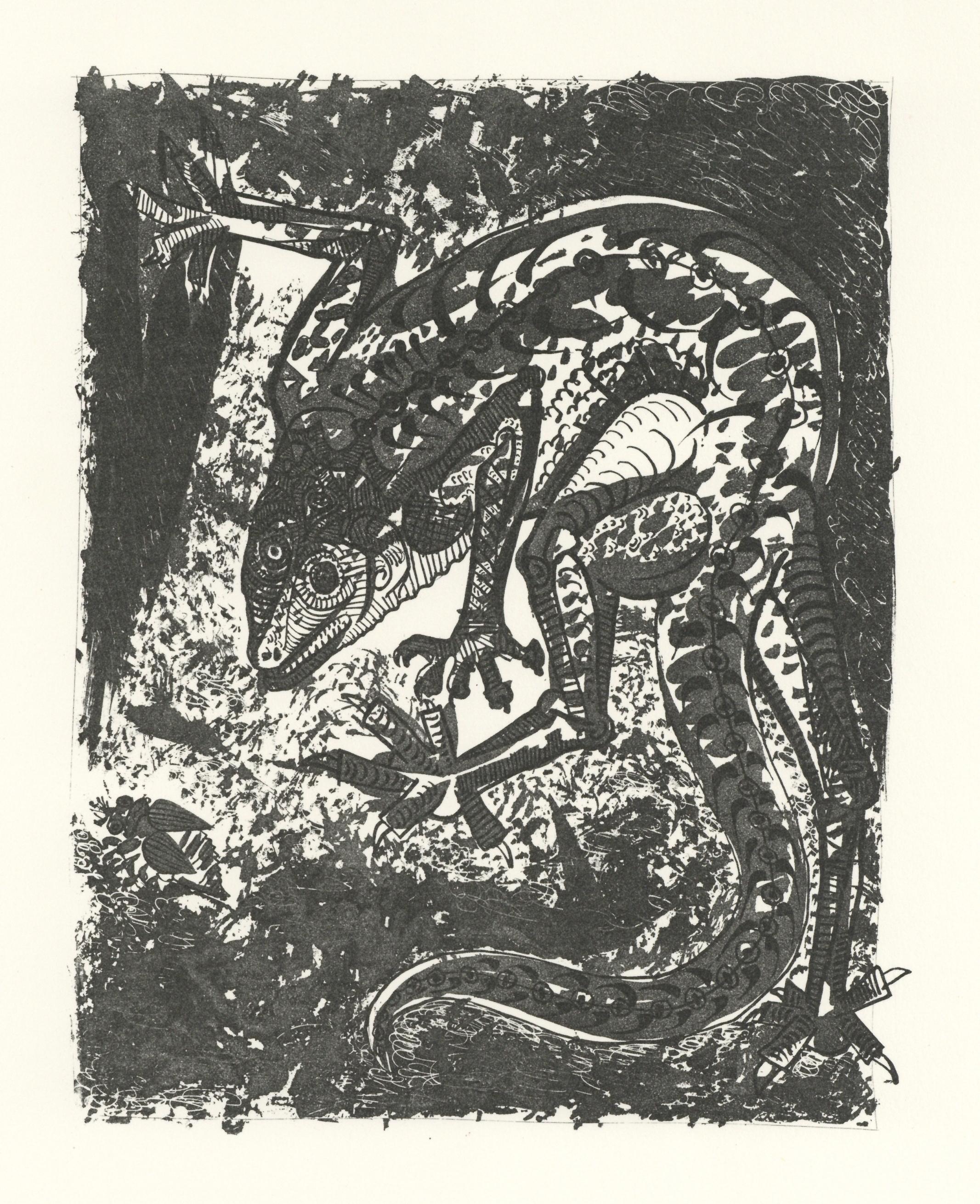 Lithographie auf Papier bouffant des Papeteries de Casteljoux. Unsigniert und nicht nummeriert, wie ausgegeben. Guter Zustand. Anmerkungen: Aus dem Folio, Eaux-fortes originale pour des textes de Buffon (Histoire naturelle), 1970. Herausgegeben von