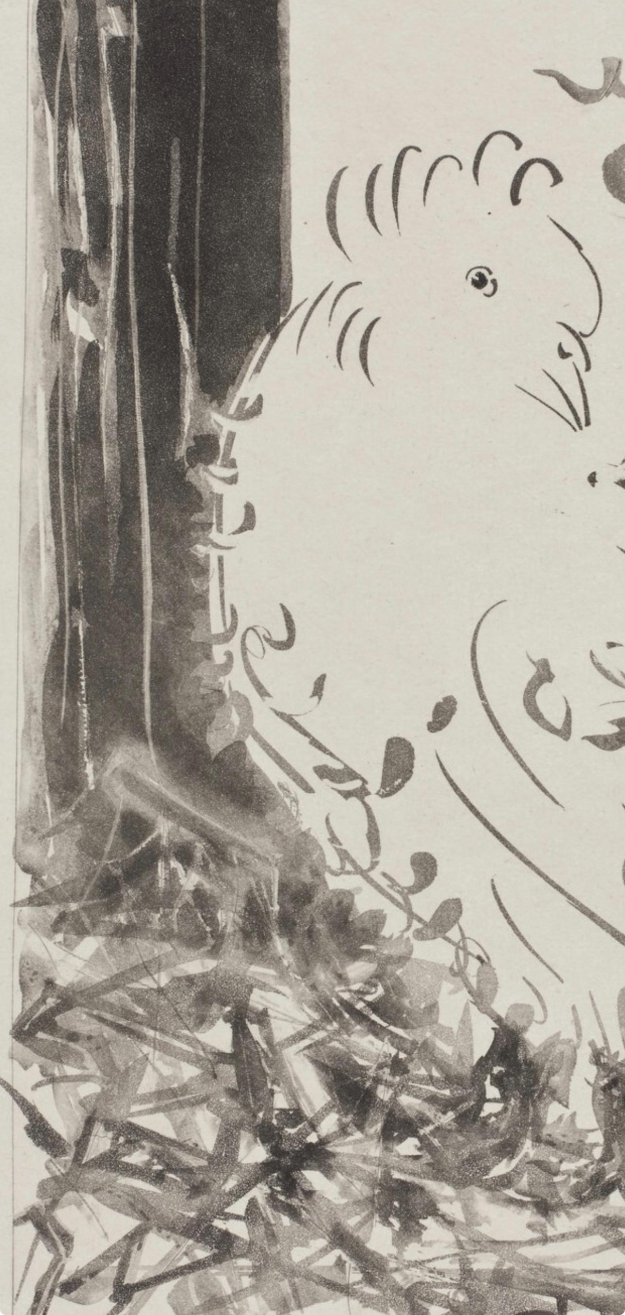 Picasso, Le Pigeon, Histoire naturelle (d'après) - Gris Landscape Print par Pablo Picasso