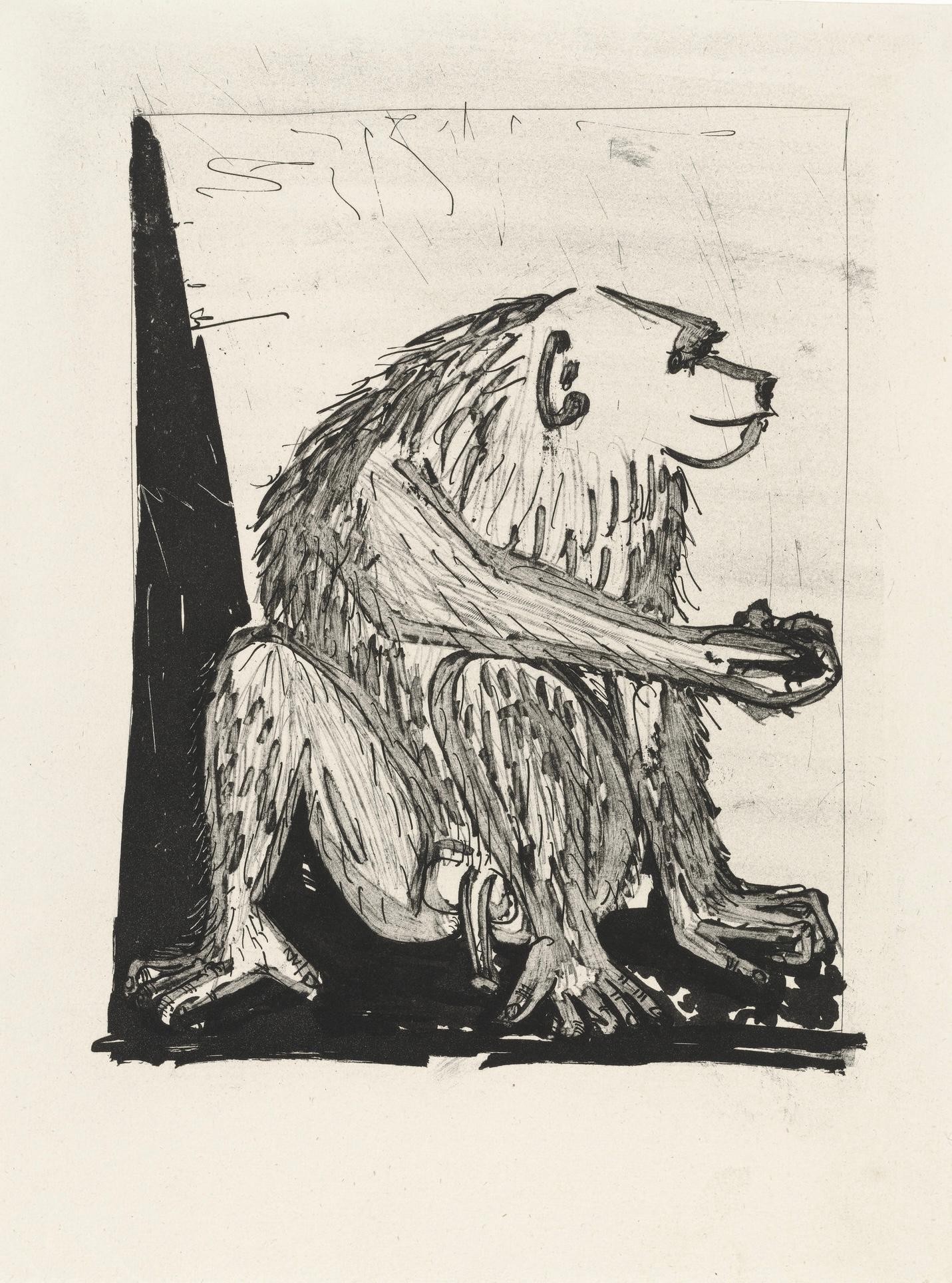 Lithograph on papier bouffant des Papeteries de Casteljoux paper. Unsigned and unnumbered, as issued. Good condition. Notes: From the folio, Eaux-fortes originale pour des textes de Buffon (Histoire naturelle), 1970. Published by Martin Fabiani,