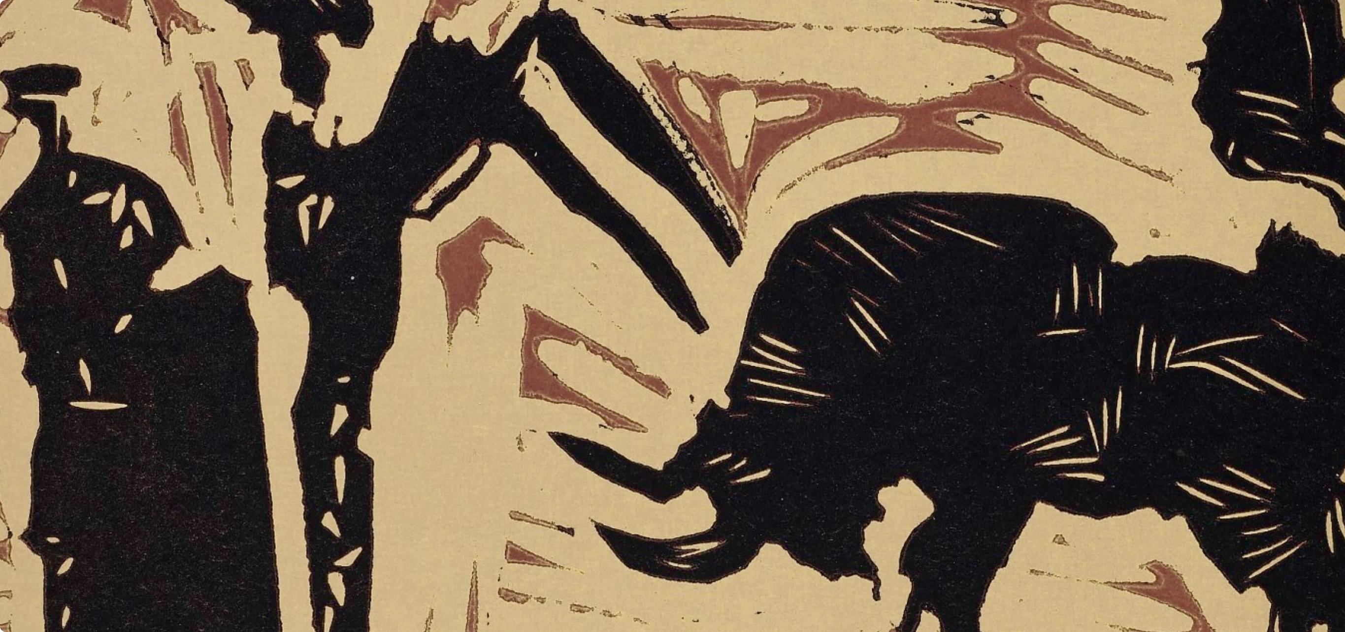 Picasso, Les banderilles (Orozco 214), Grabados al linóleo (d'après) - Beige Figurative Print par Pablo Picasso