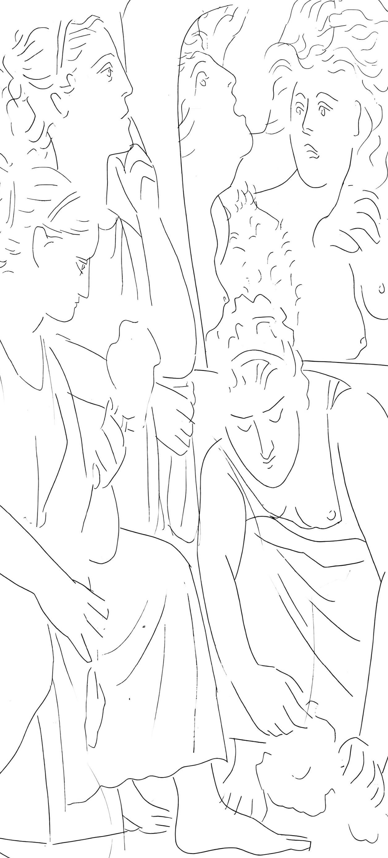 Picasso, Les Filles de Minyas, Les Métamorphoses (after) - Cubist Print by Pablo Picasso