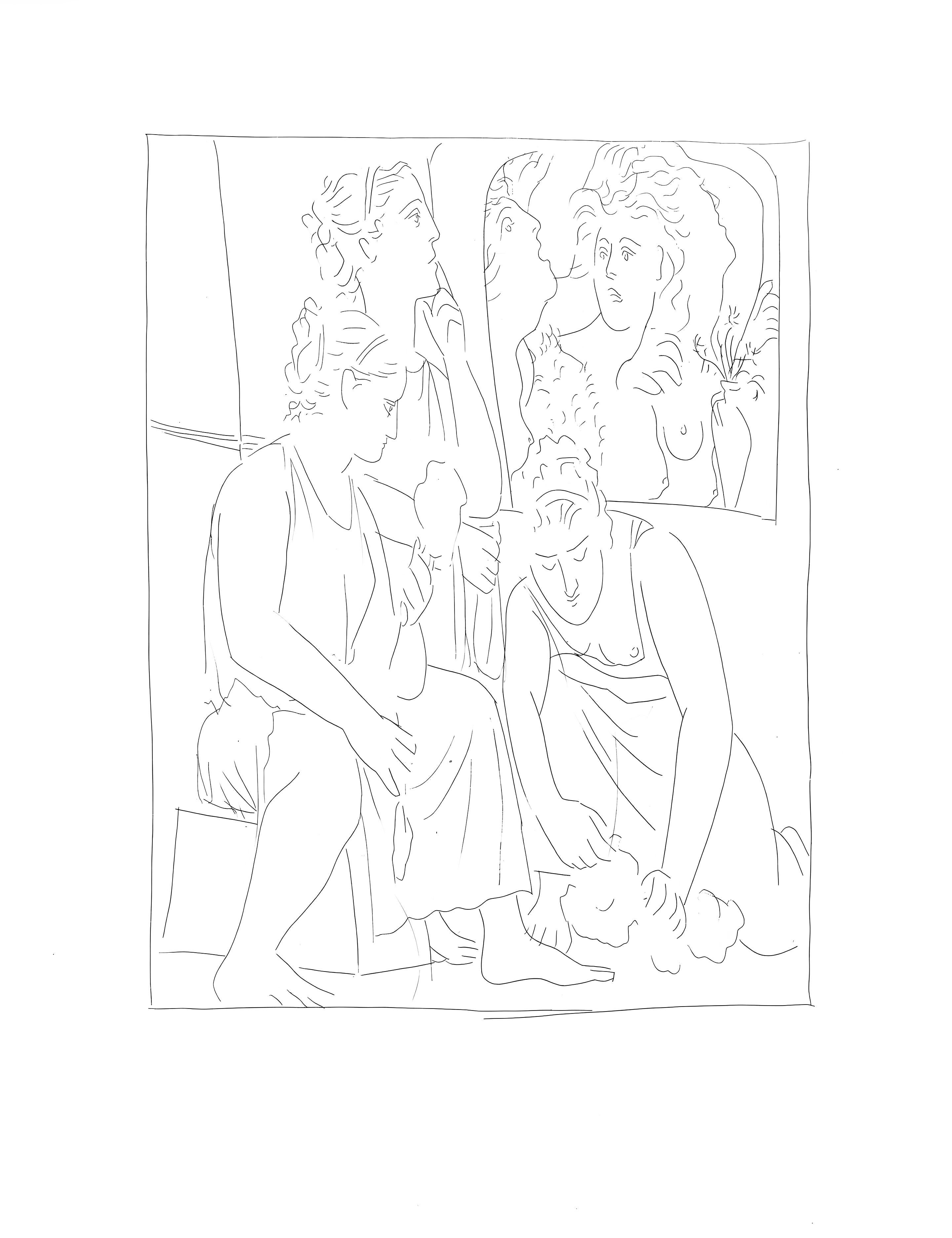 Lithograph on vélin papier Vergé fin blanc des papeteries de Bellerive paper. Paper size: 11.02 x 8.66 inches. Inscription: Unsigned and unnumbered, as issued. Notes: From the folio, Suite des reproductions des Eaux-fortes de Pablo Picasso pour