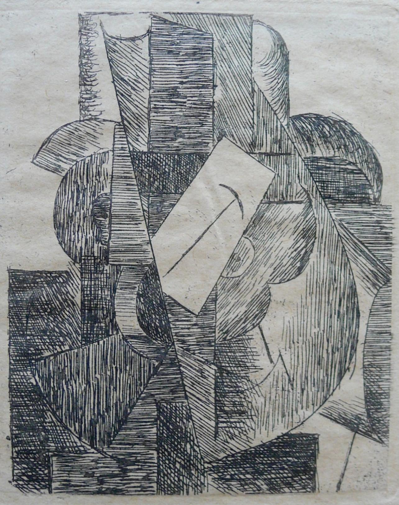 Picasso, L'Homme au chapeau (Bloch 29 ; Baer 42 ; Cramer 46), Du cubisme (après) - Print de Pablo Picasso