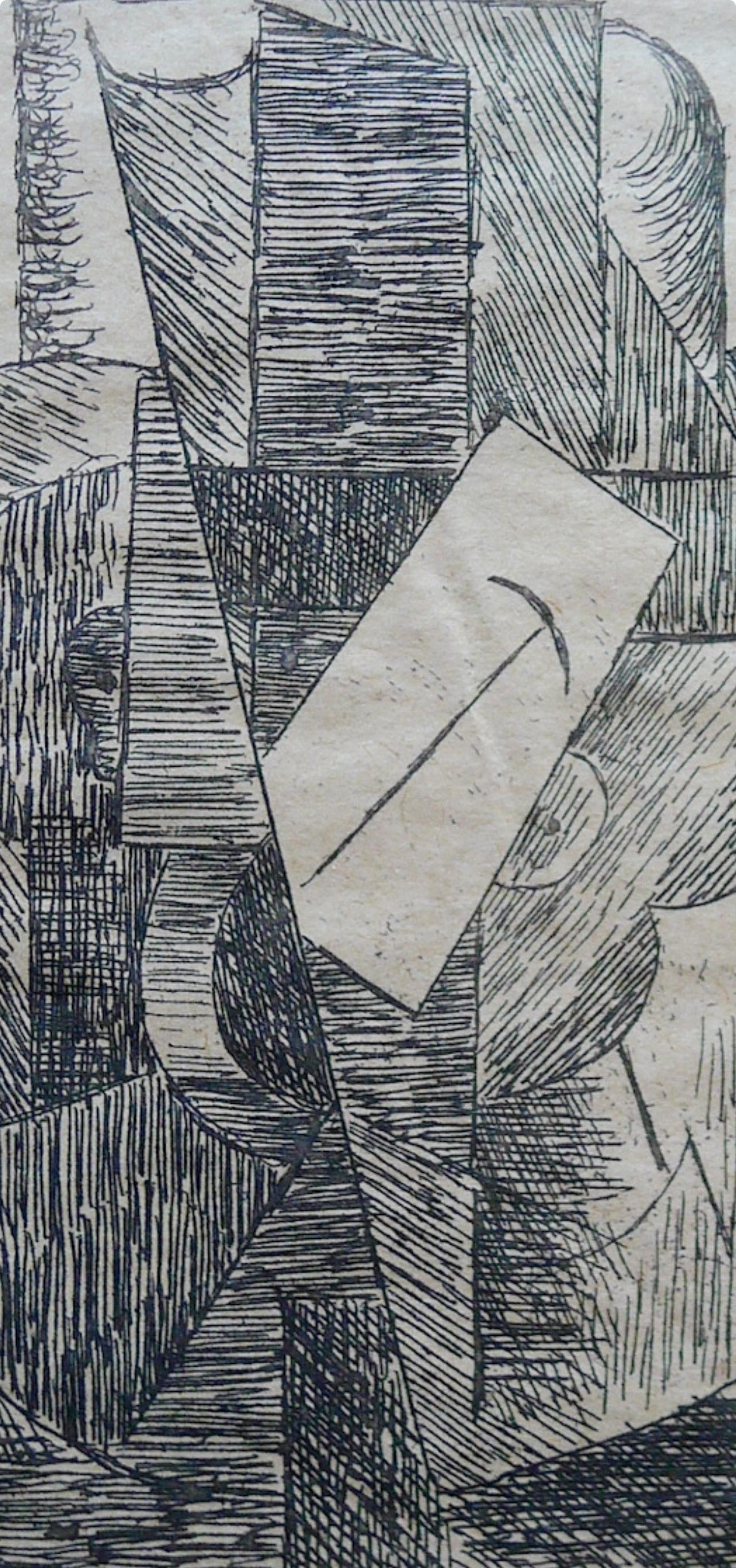 Picasso, L'Homme au chapeau (Bloch 29 ; Baer 42 ; Cramer 46), Du cubisme (après) - Moderne Print par Pablo Picasso