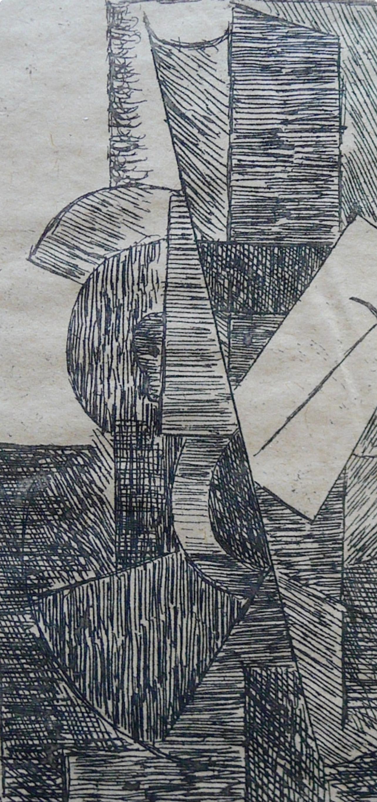 Picasso, L'Homme au chapeau (Bloch 29; Baer 42; Cramer 46), Du cubisme (after) - Gray Landscape Print by Pablo Picasso