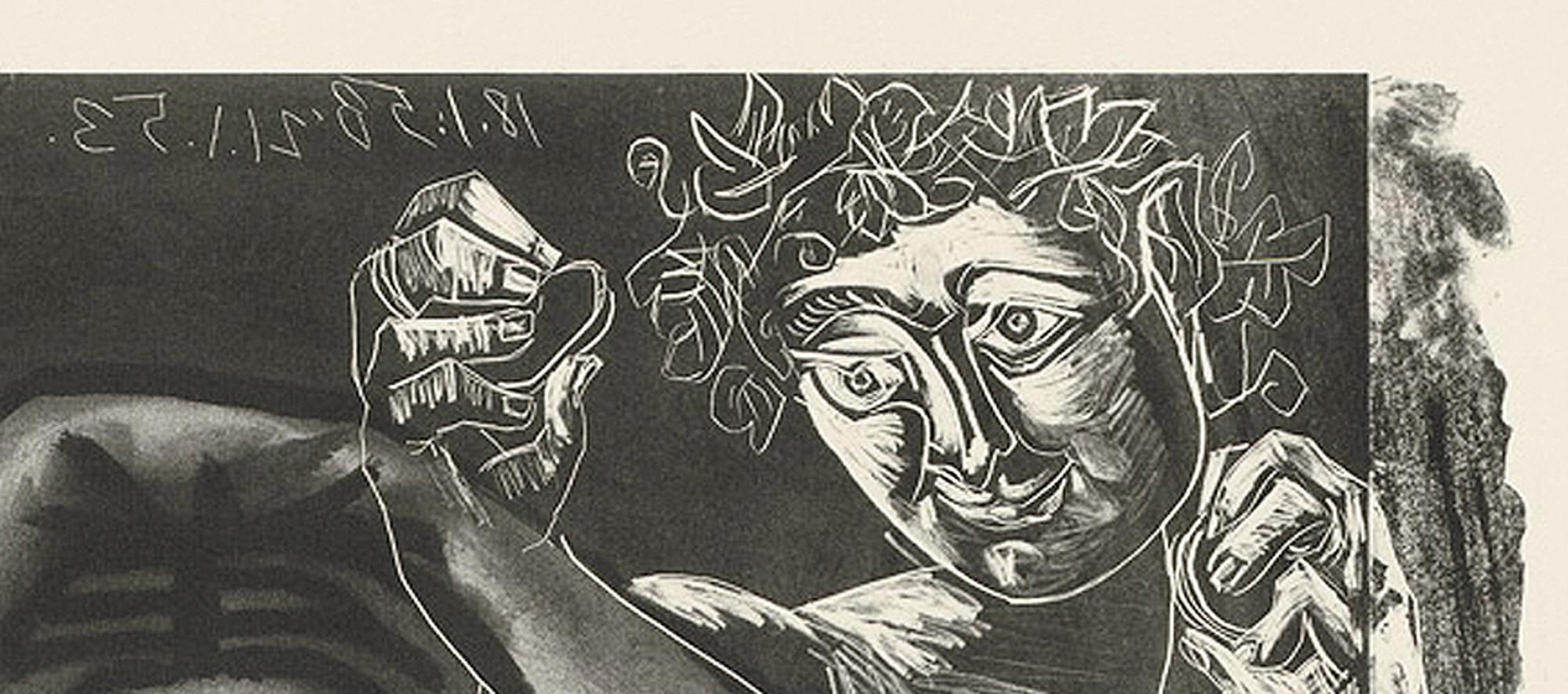 L'Italienne (d'après le tableau de Victor Orsel), lithograph, signed by Picasso - Modern Print by Pablo Picasso