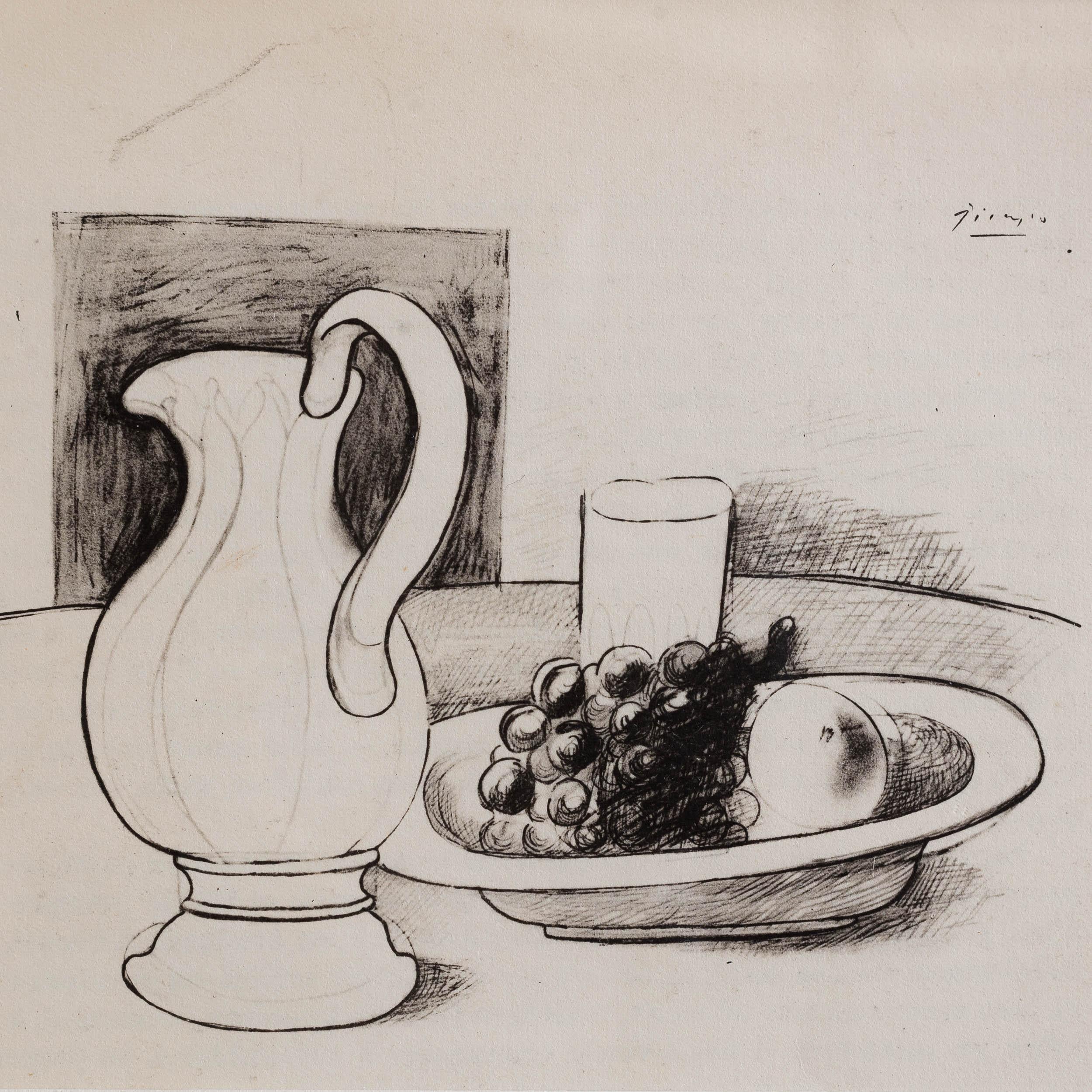 Picasso, Lithograph Print, 1930  Editions des Chroniques du Jour. - Gray Still-Life Print by Pablo Picasso