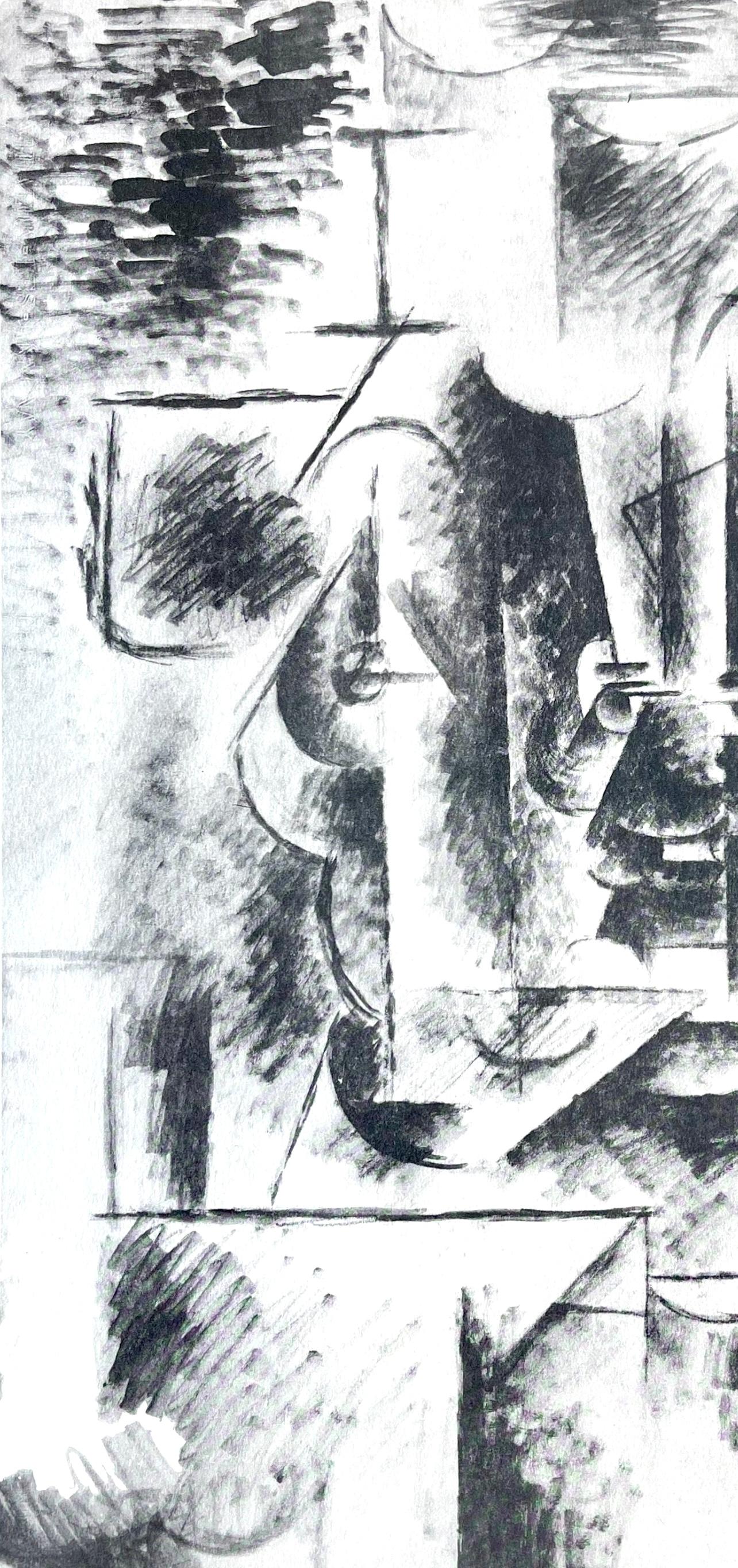 Picasso, Man with Pipe (Orozco 95), Picasso (after) - Gray Figurative Print by Pablo Picasso