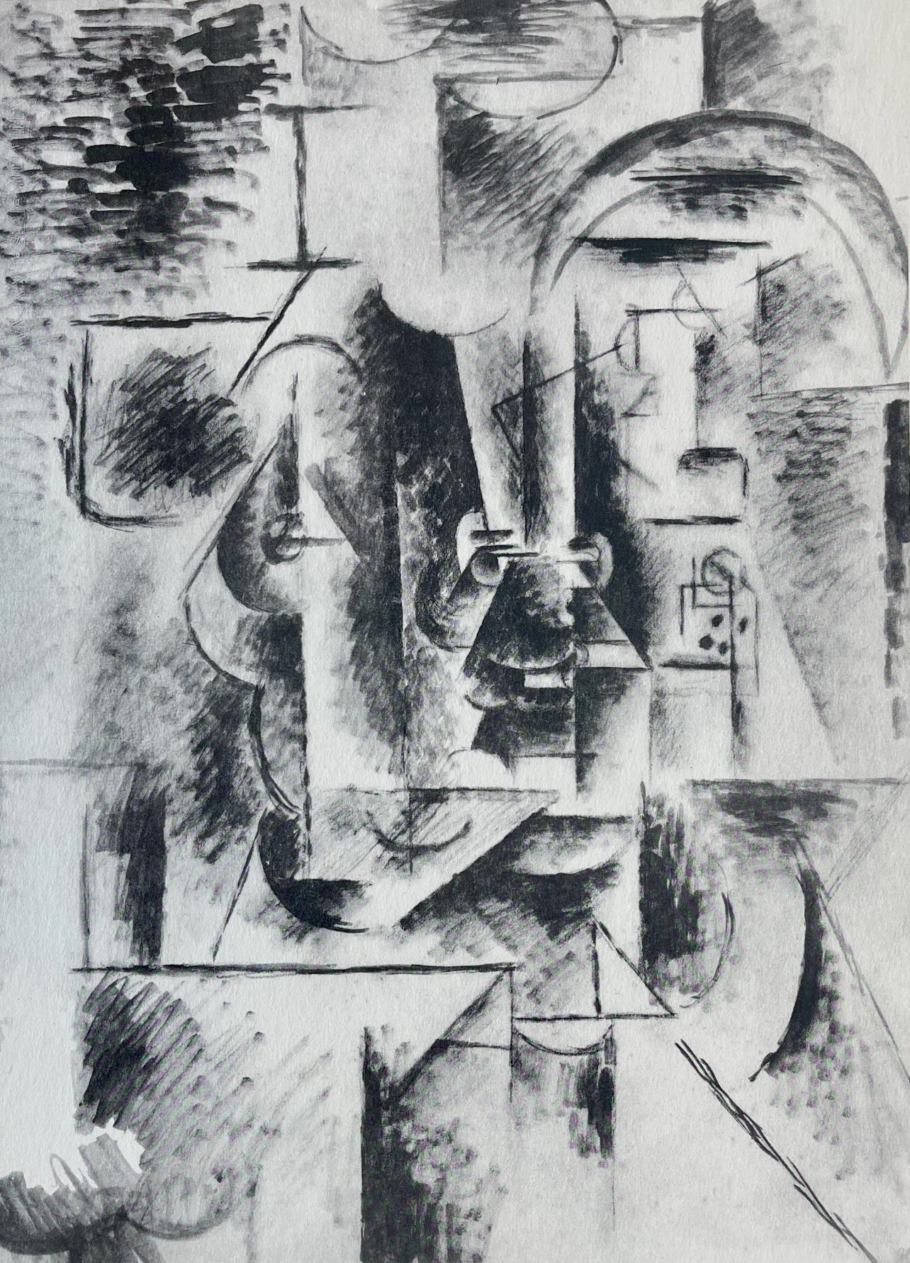 Pablo Picasso Figurative Print – Picasso, Mann mit Pfeife, Picasso: Zehn Zeichnungen (nach)