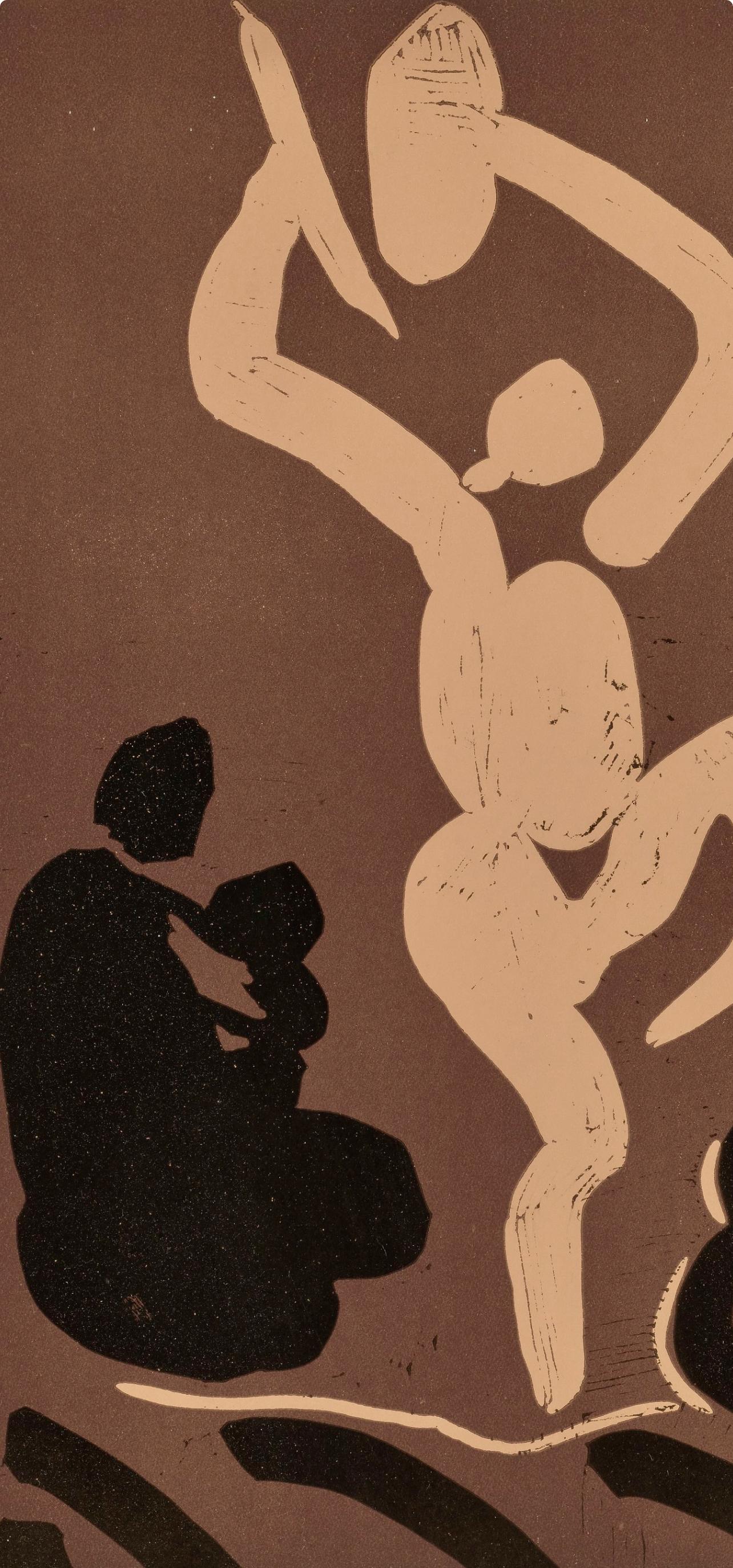 Picasso, Mère, danseur et musicien (Orozco 214), Grabados al linóleo (dopo) - Print Cubismo di Pablo Picasso