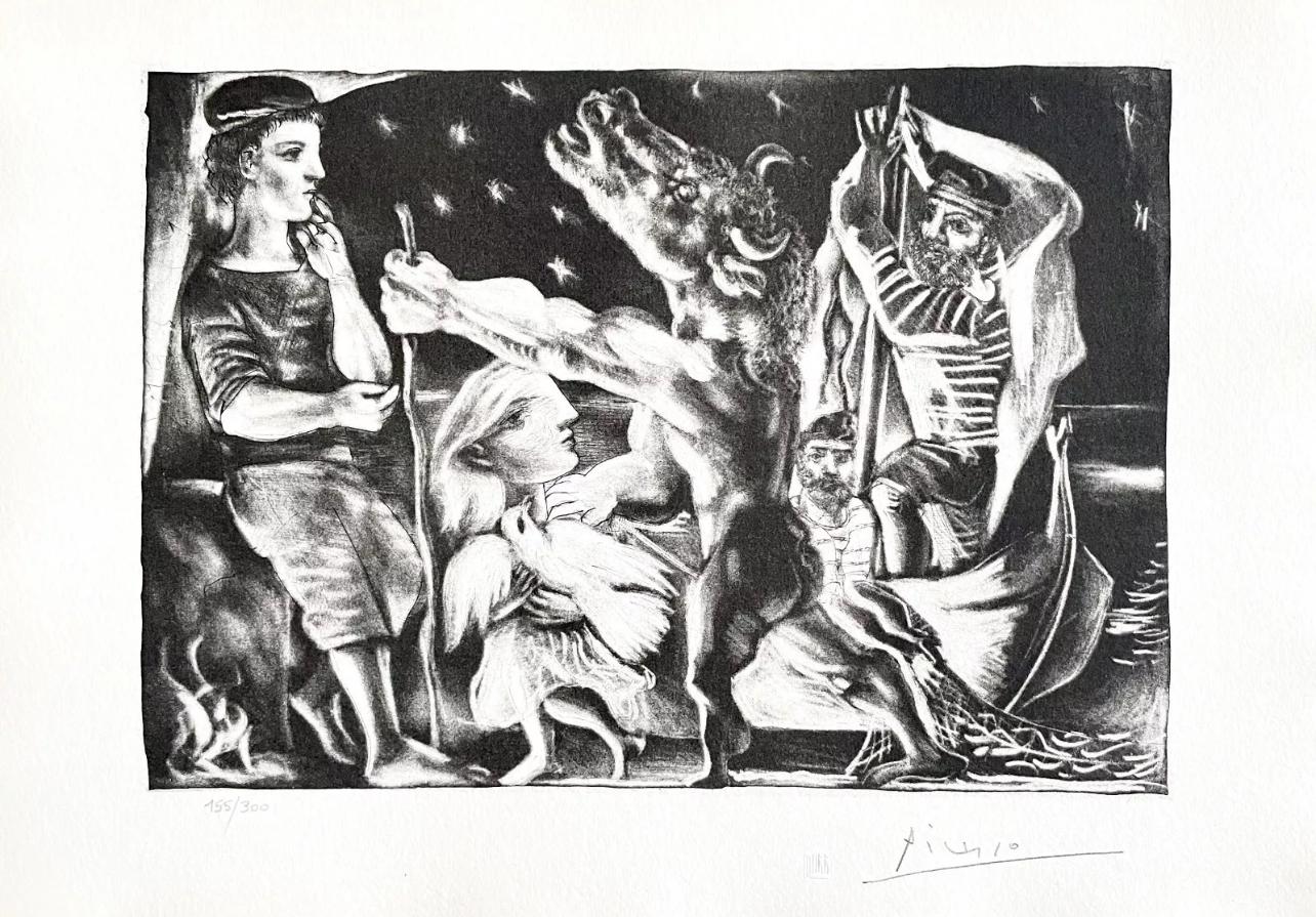 Picasso, Minotaure aveugle guidé par une Fillette (d'après) - Print de Pablo Picasso
