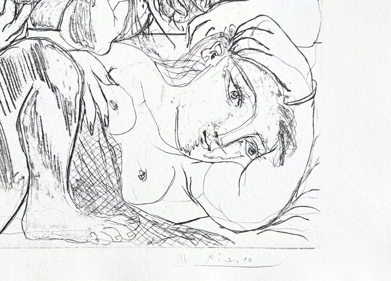 Picasso, Minotaure, Buveur et Femmes (après) - Cubisme Print par Pablo Picasso