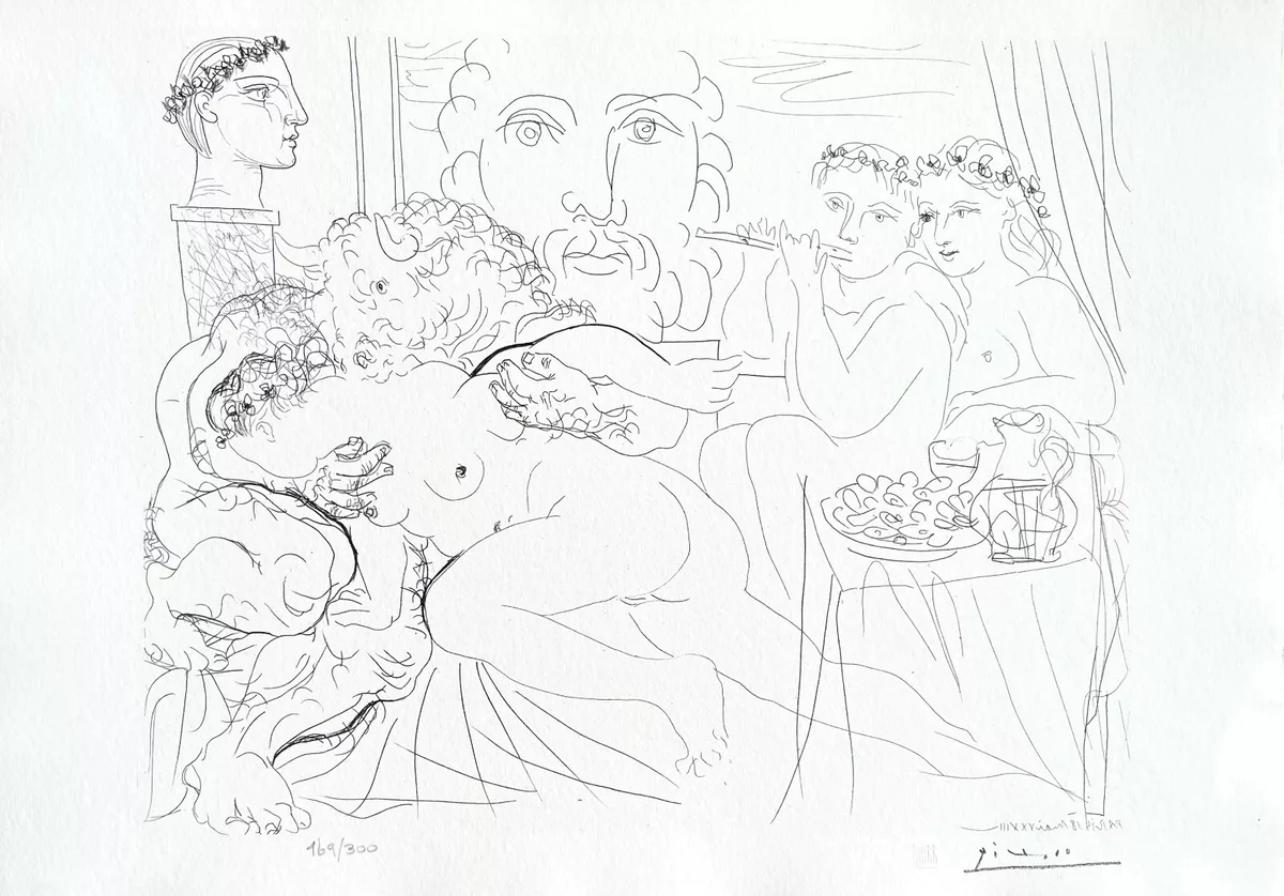 Picasso, Minotaure Caressant Une Femme (après) - Print de Pablo Picasso