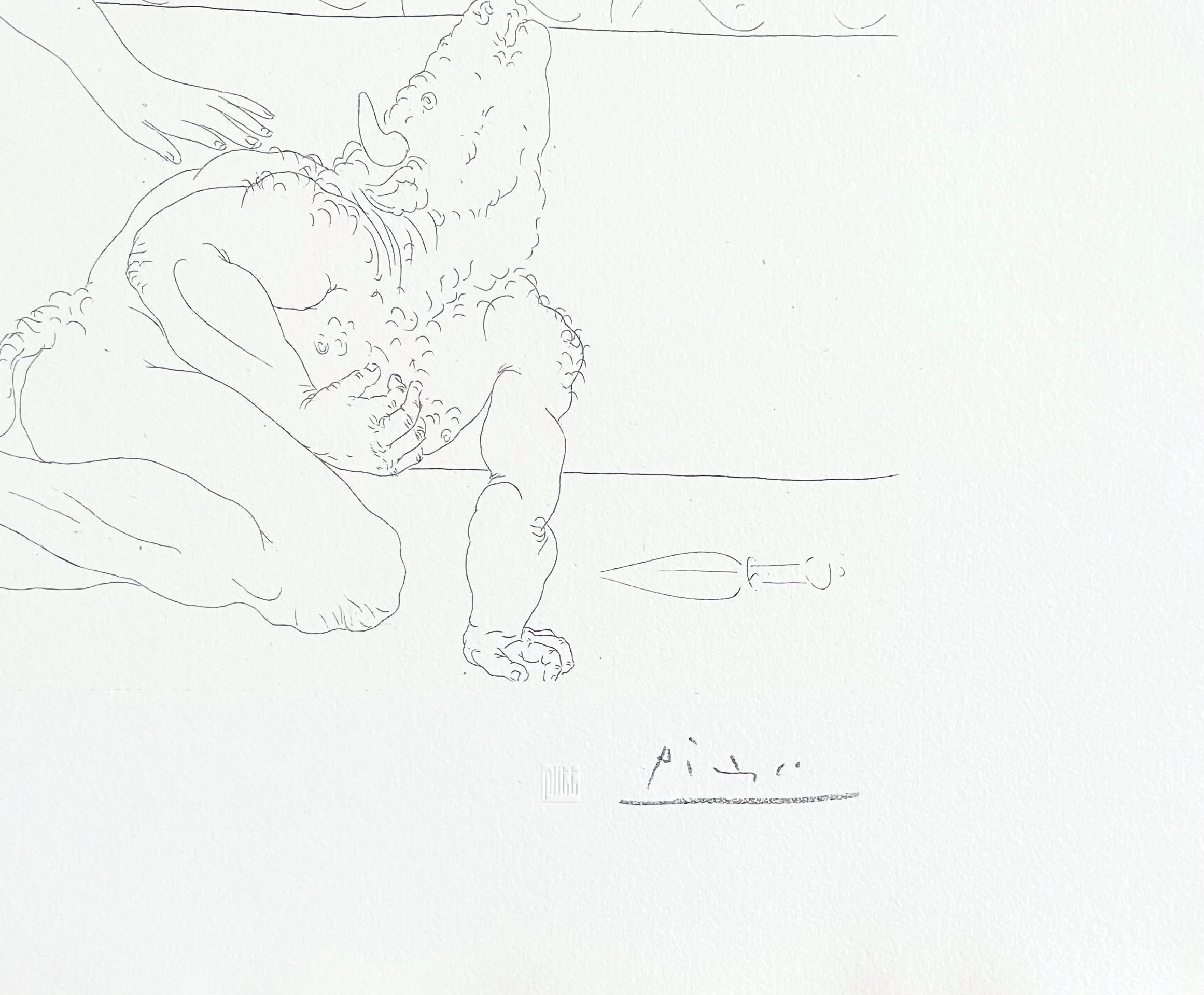 Picasso, Minotaure Mourant (après) - Cubisme Print par Pablo Picasso