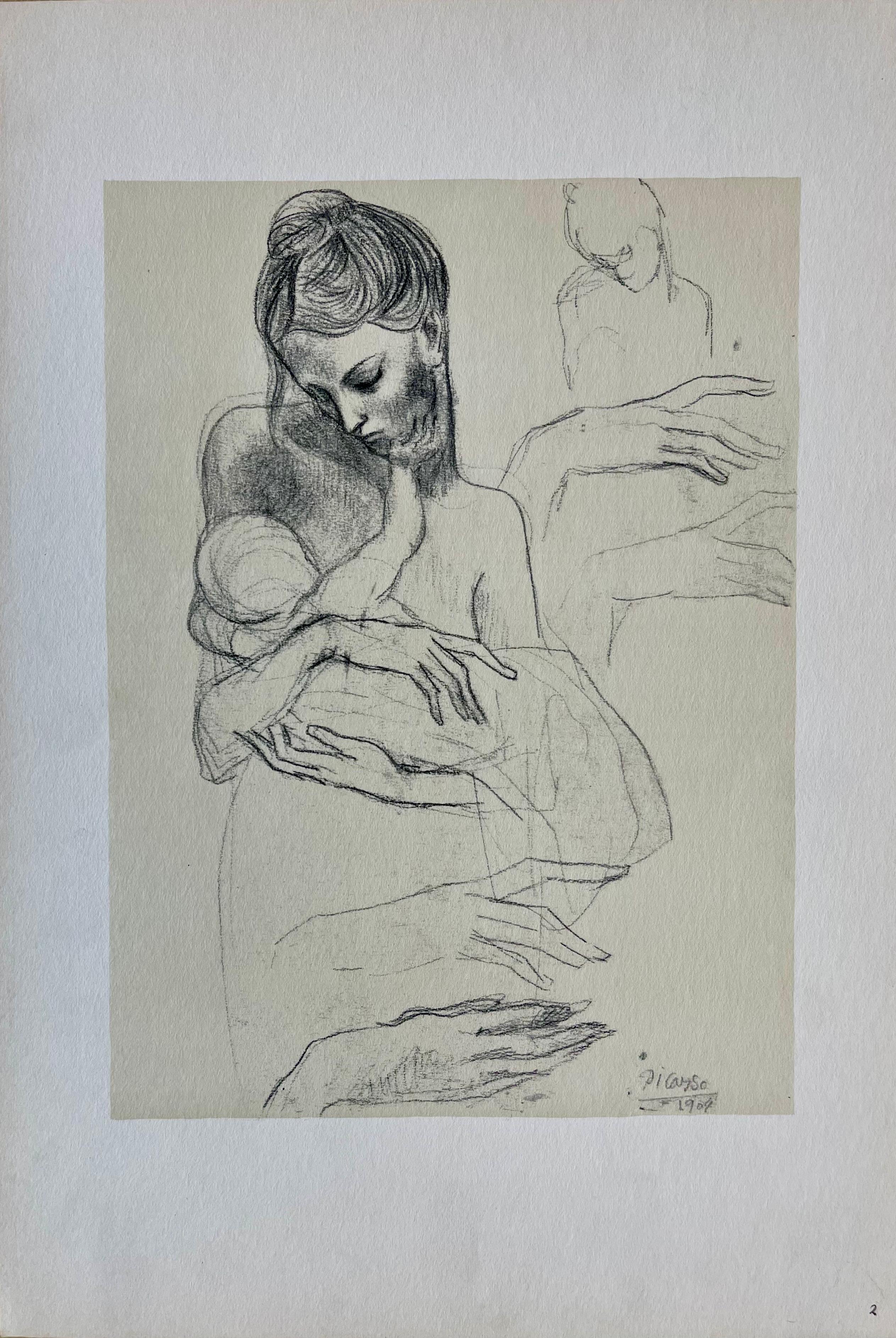 Picasso, Mother and Child, Picasso: Fifteen Drawings (after) For Sale 1
