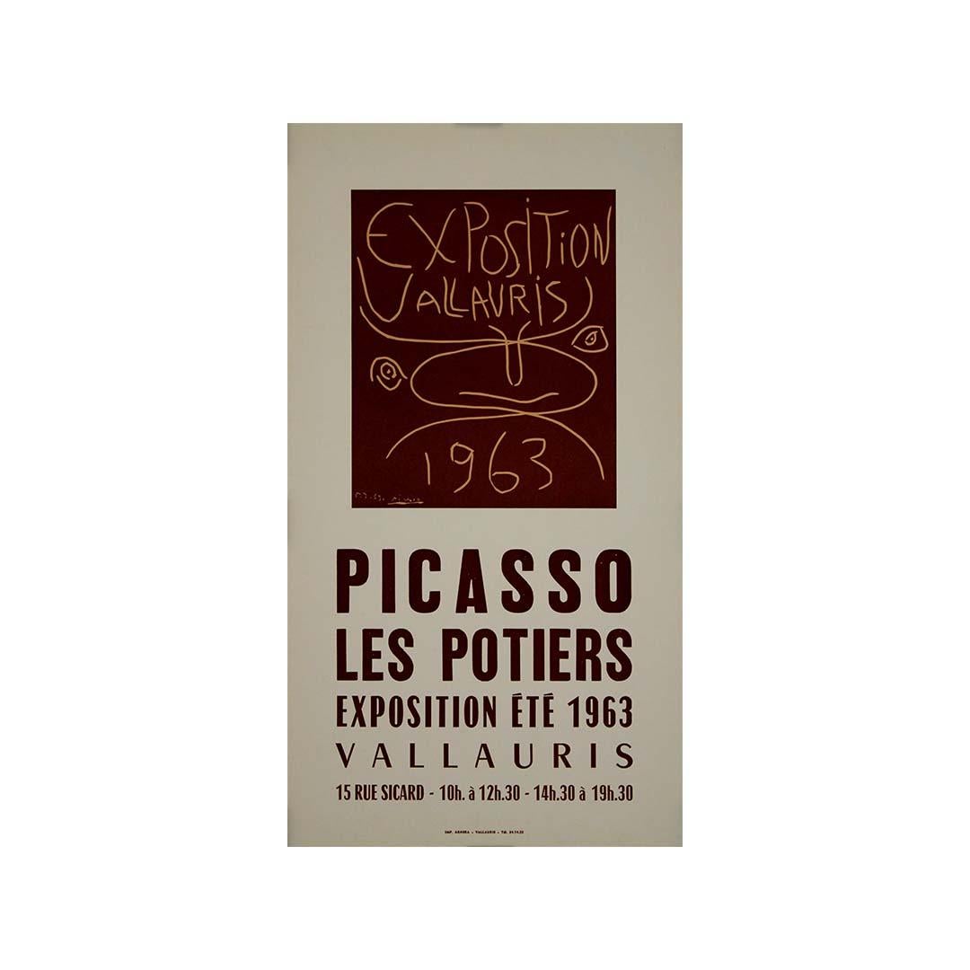 Kräftig, rau und unverkennbar Picasso - dieses Original-Ausstellungsplakat von 1963 wurde für die sommerliche Keramikausstellung 