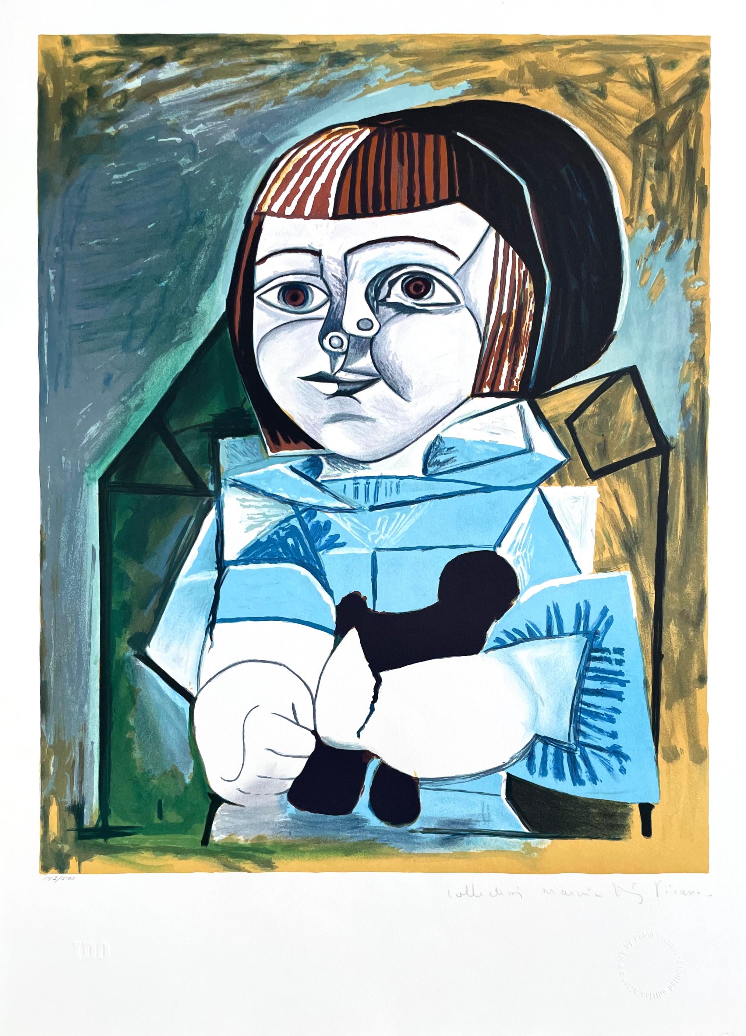 Picasso, Paloma Bleu (after) - Gray Abstract Print by Pablo Picasso
