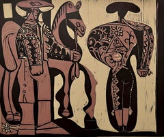 Vintage Picasso, Picador and Matador, Pablo Picasso-Linogravures (after)