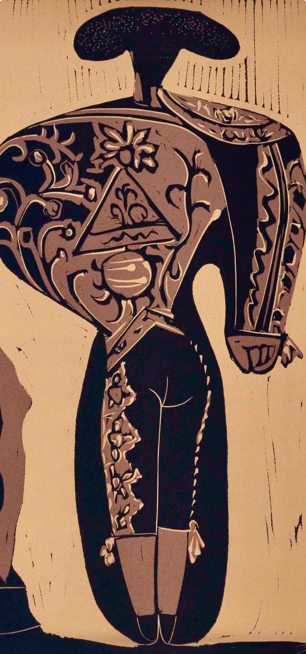 Picasso, Picador et torero (Orozco 214), Grabados al linóleo (after) - Brown Abstract Print by Pablo Picasso